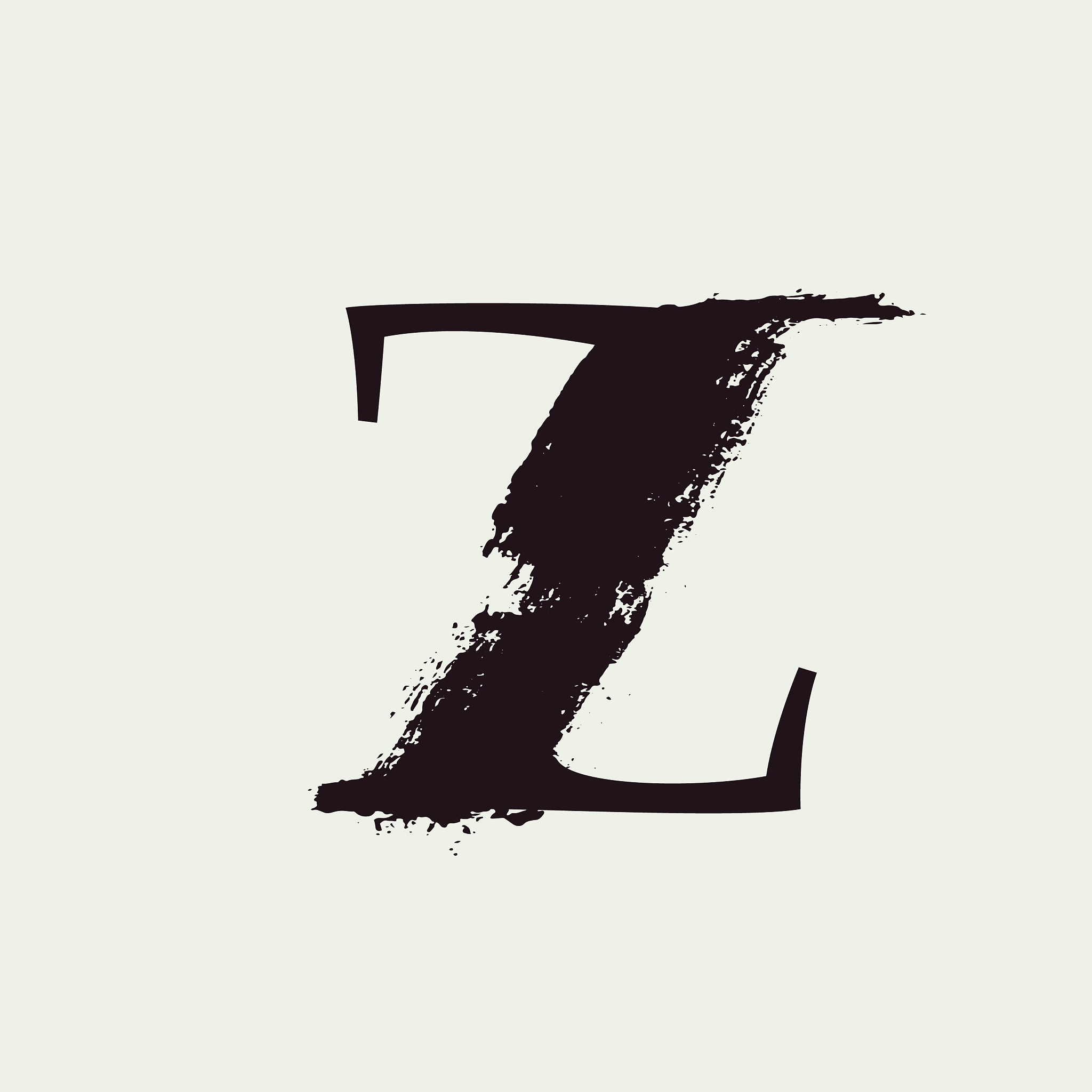 z letter logo custom serif style lettering with