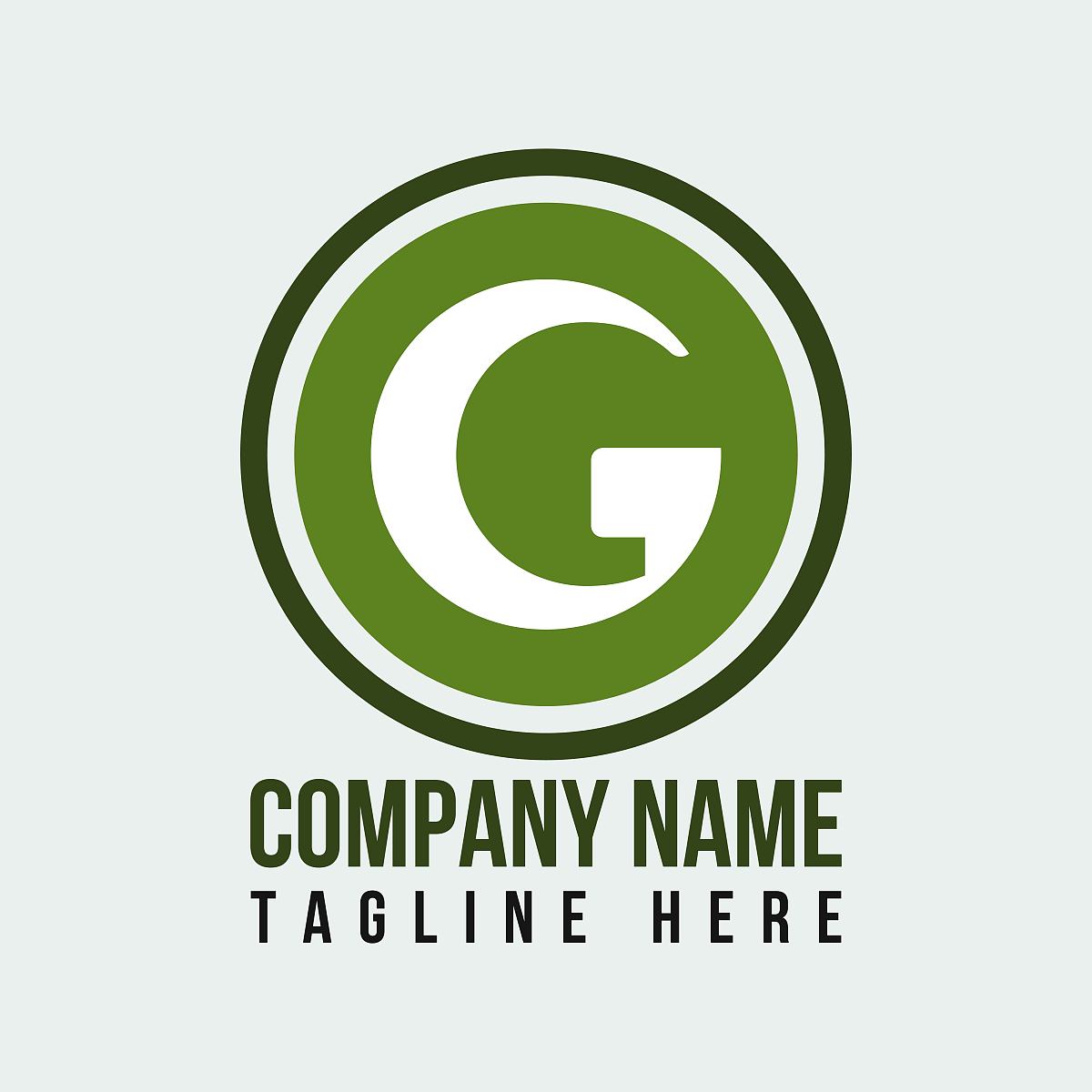 g字母标志矢量logo设计.g文字标志在圆形背景形状.