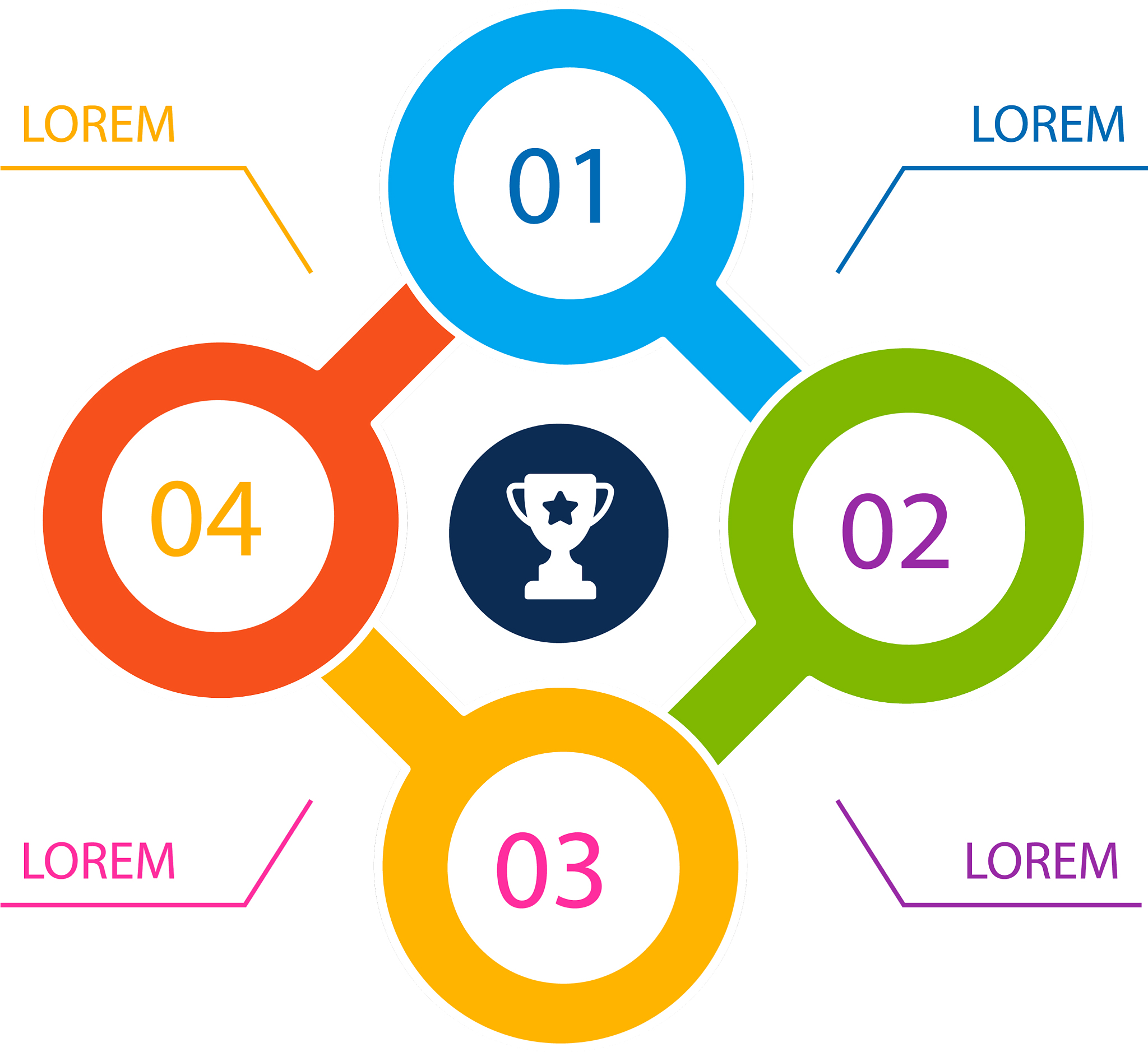 infographic four circle template white background