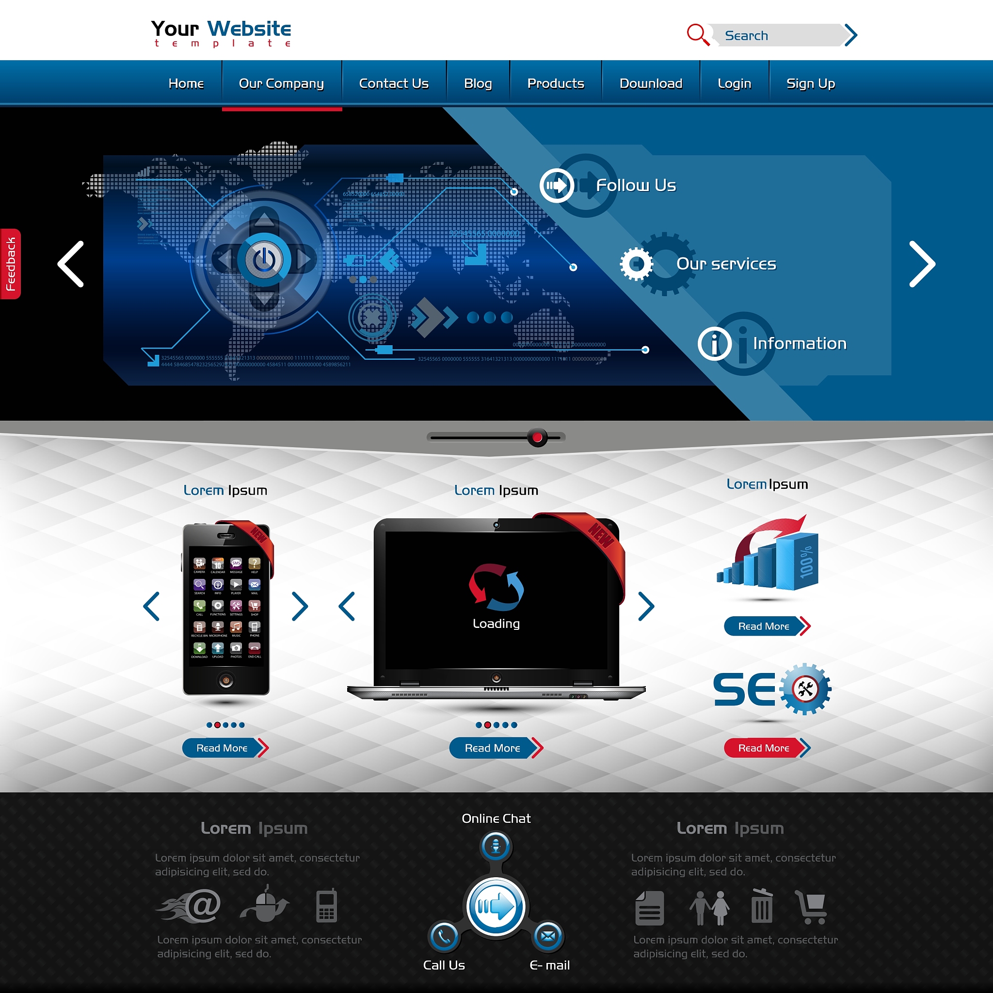 website template for product presentation