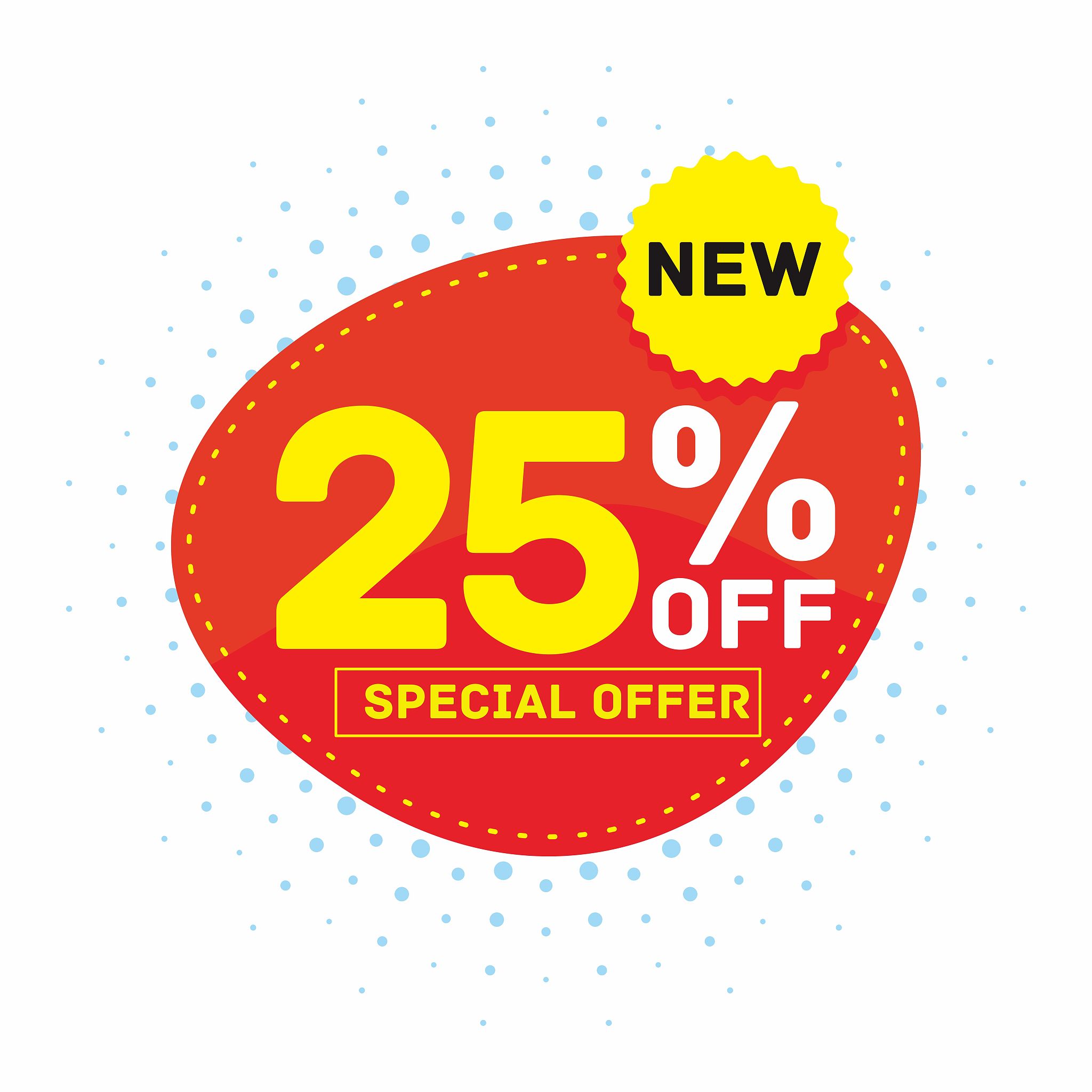 discount special offer 25 percent off sticker sale banner