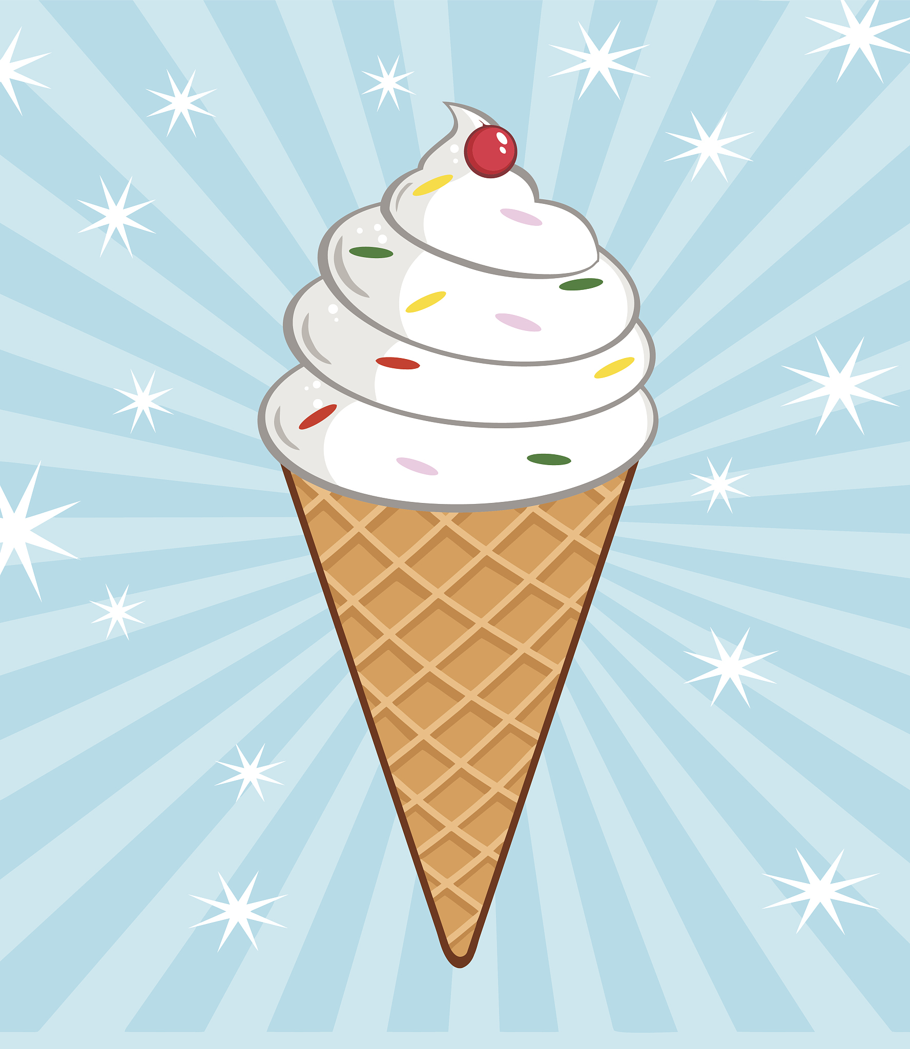 cartoon ice cream cone with background