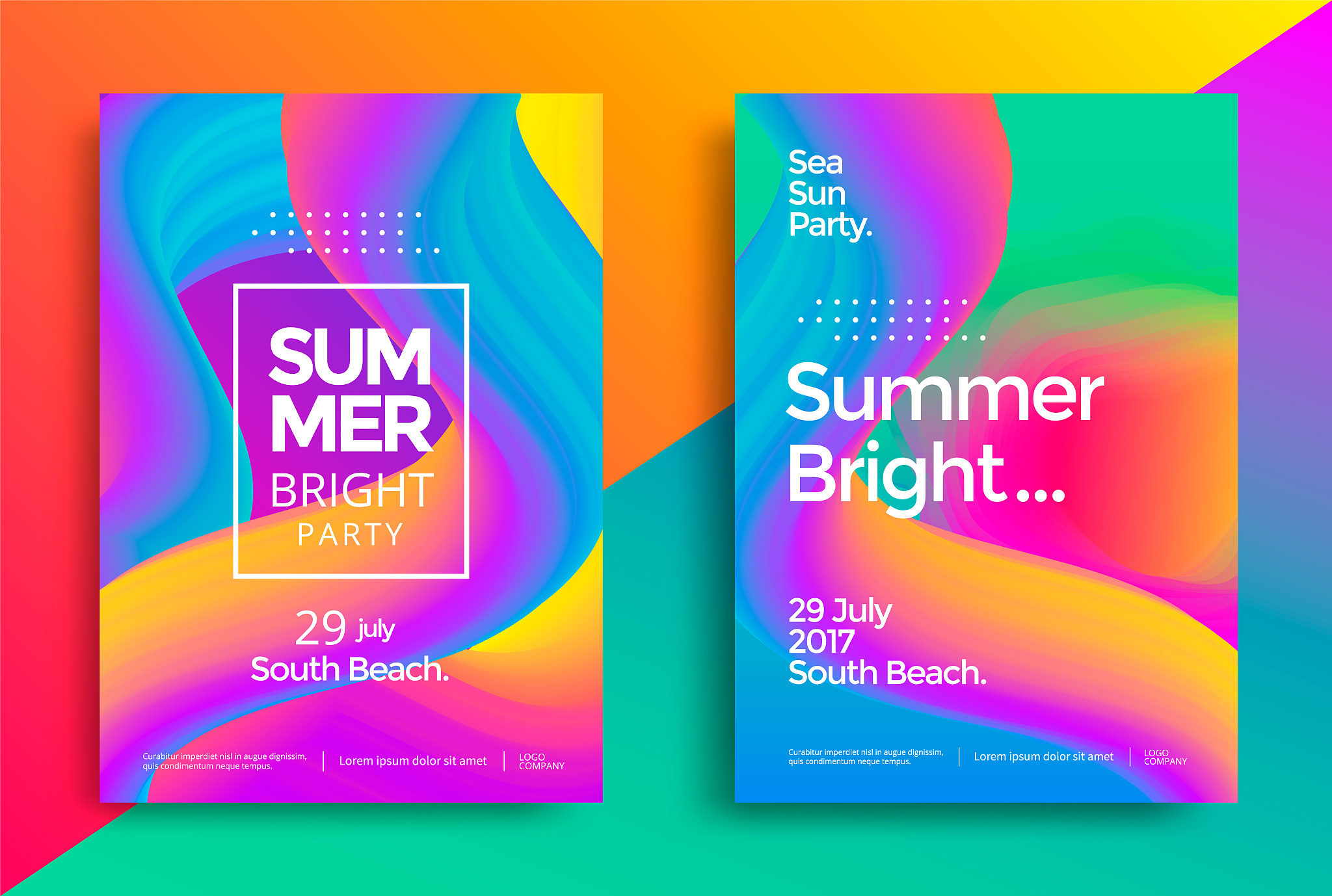 summer bright party poster