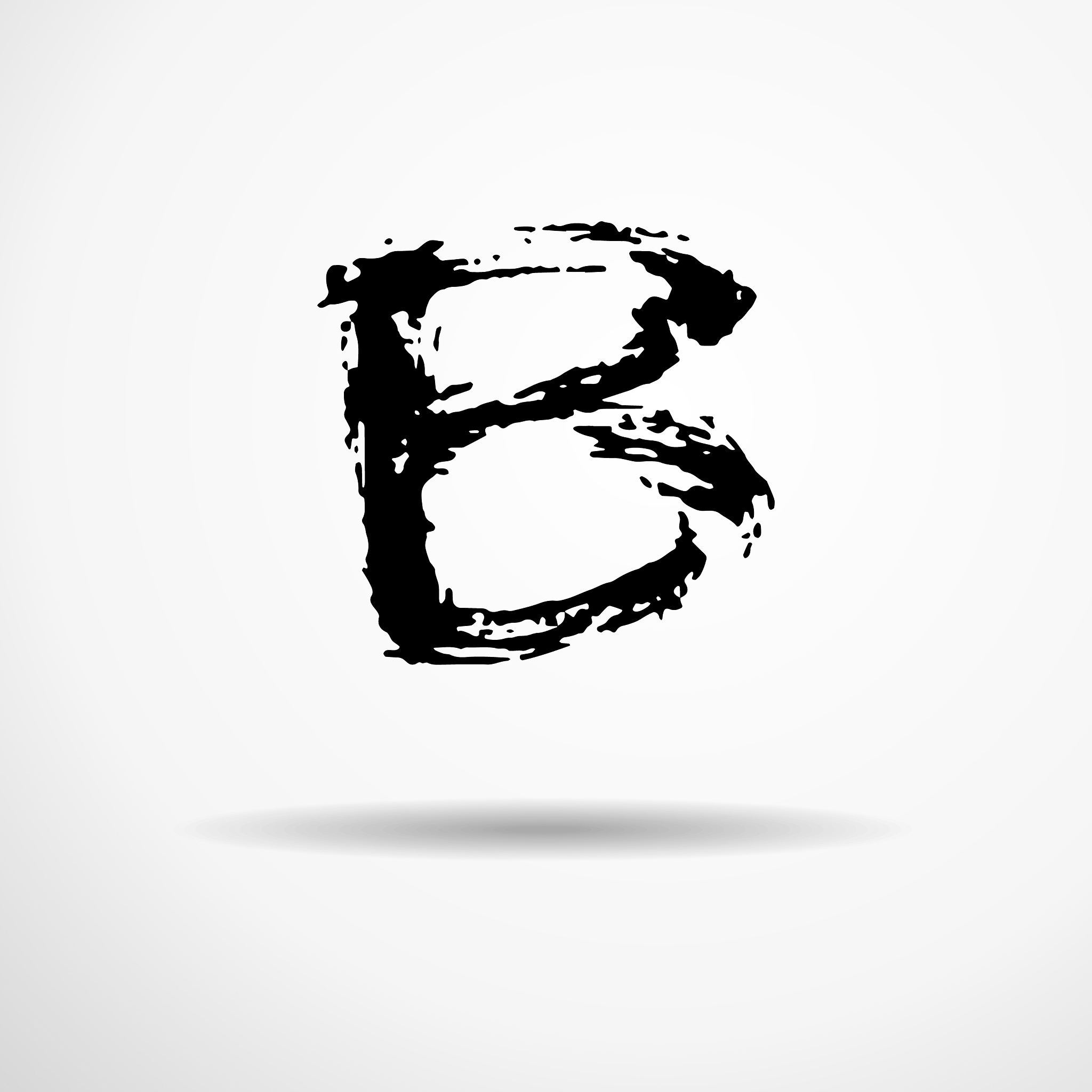l<strong>e</strong>tter a handwritten by dry brush rough strokes