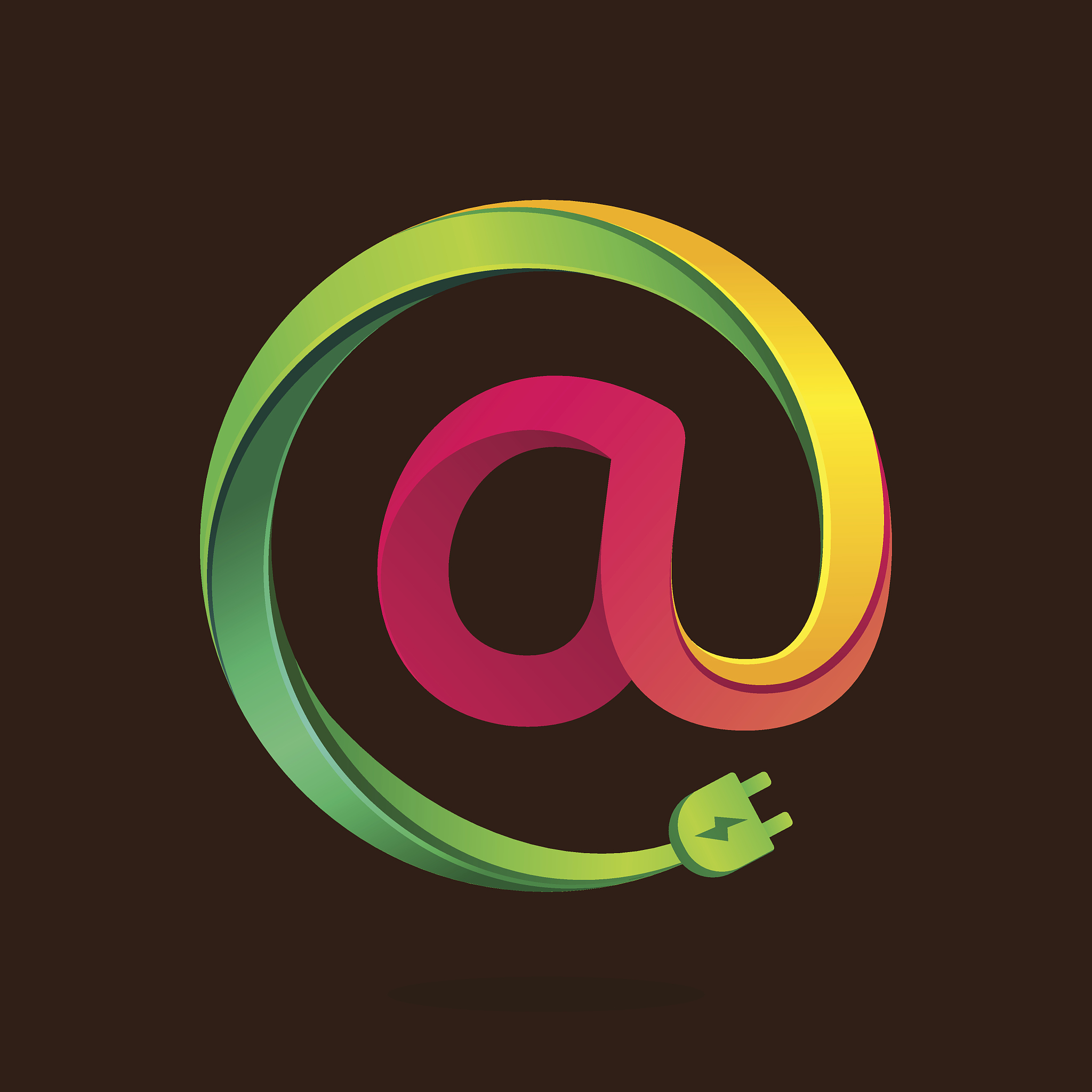 letter a with wire plug icon.
