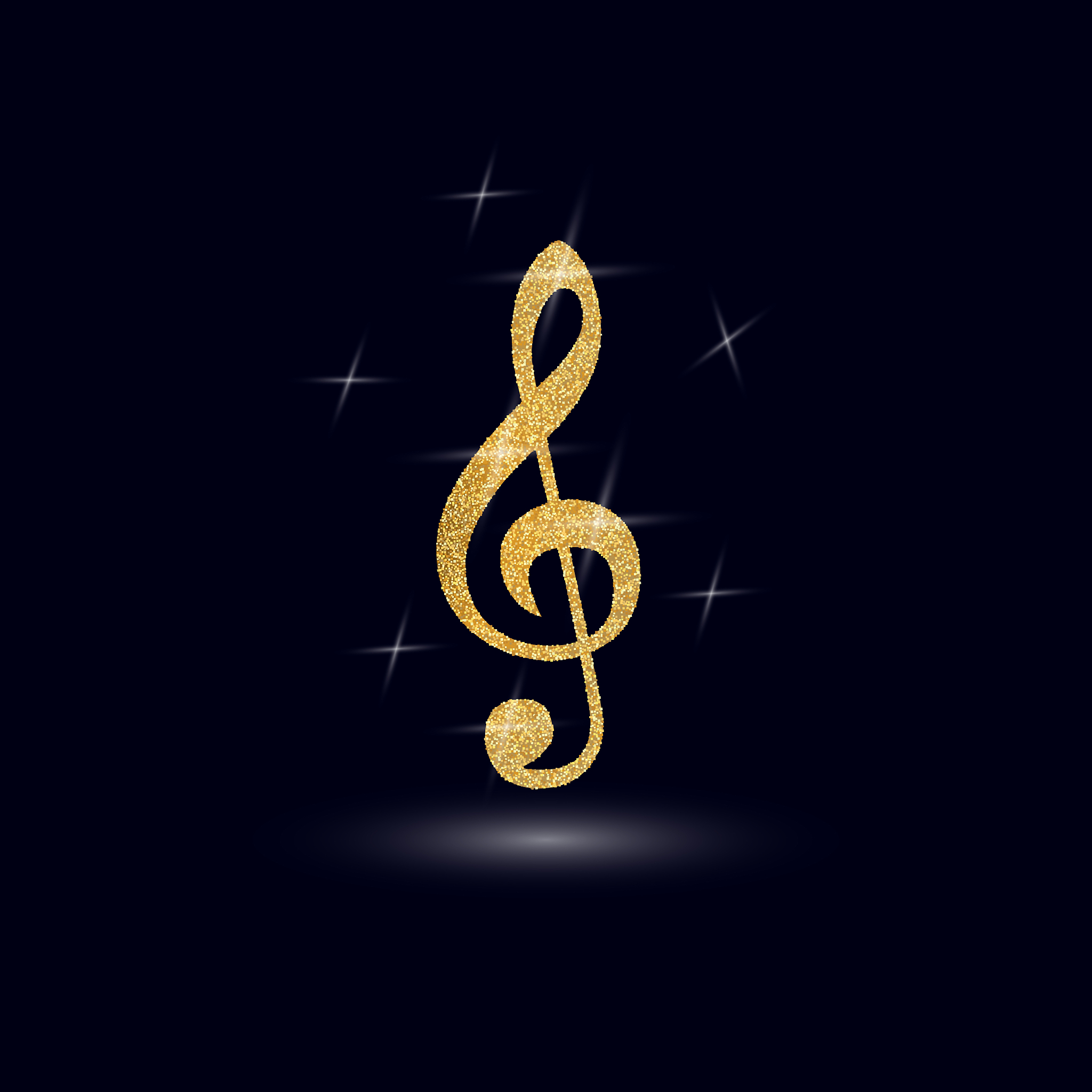 gold musical notes on the dark background