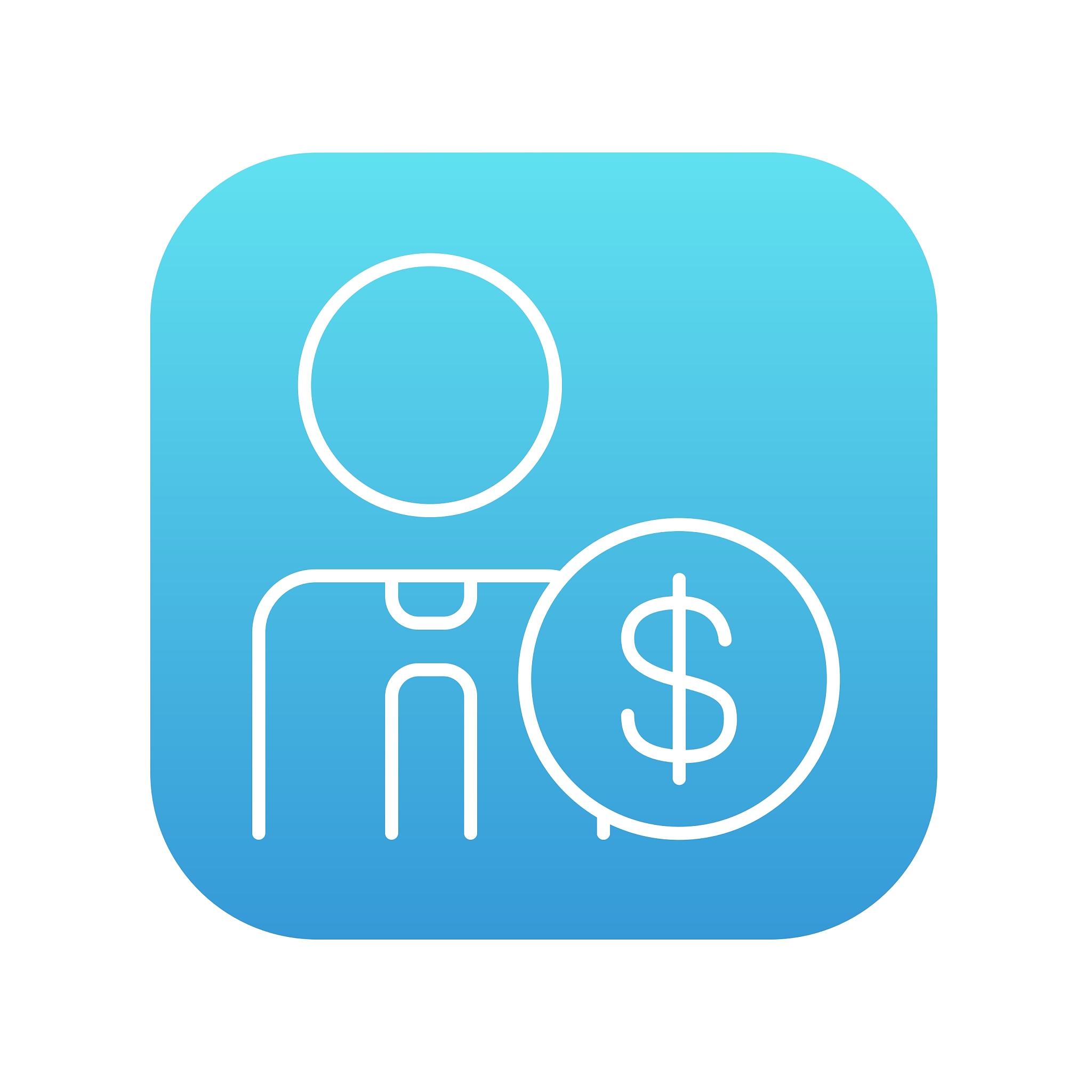 man with dollar sign line icon