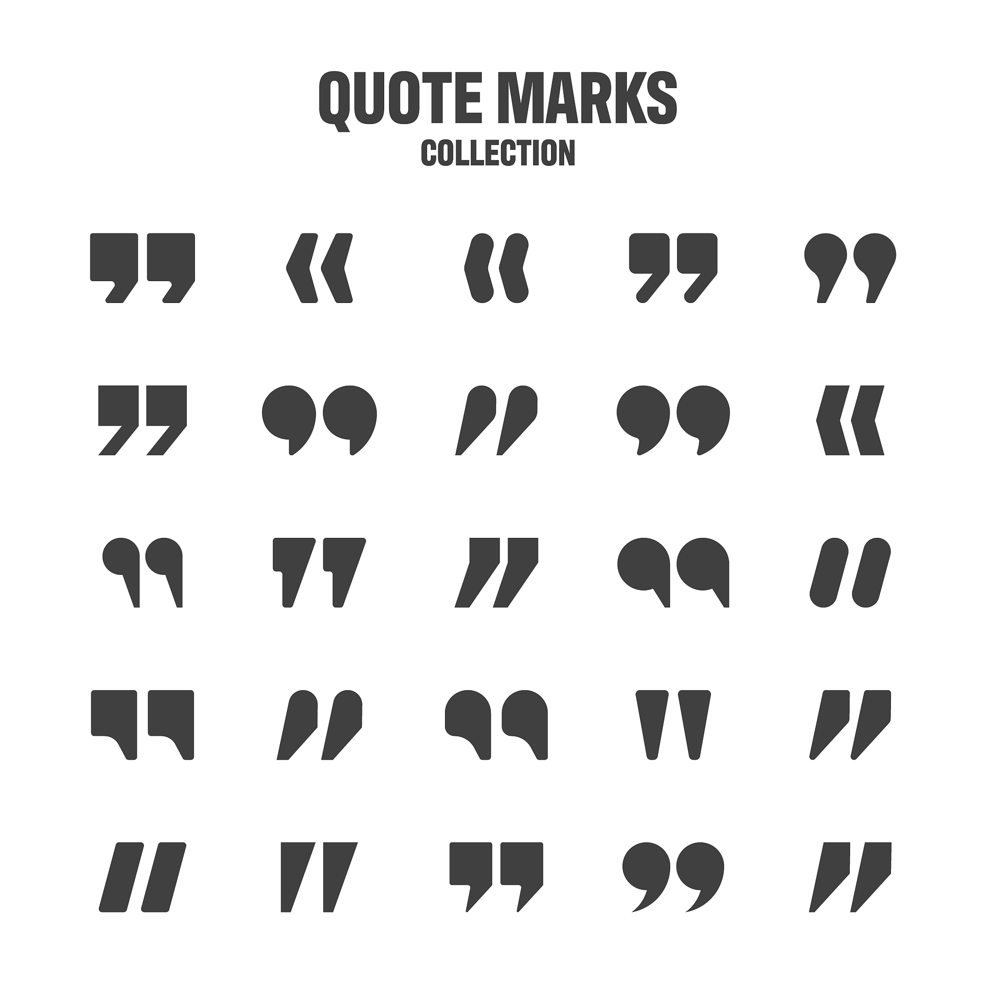 quotation marks vector collection. black quotes icon. speech mar