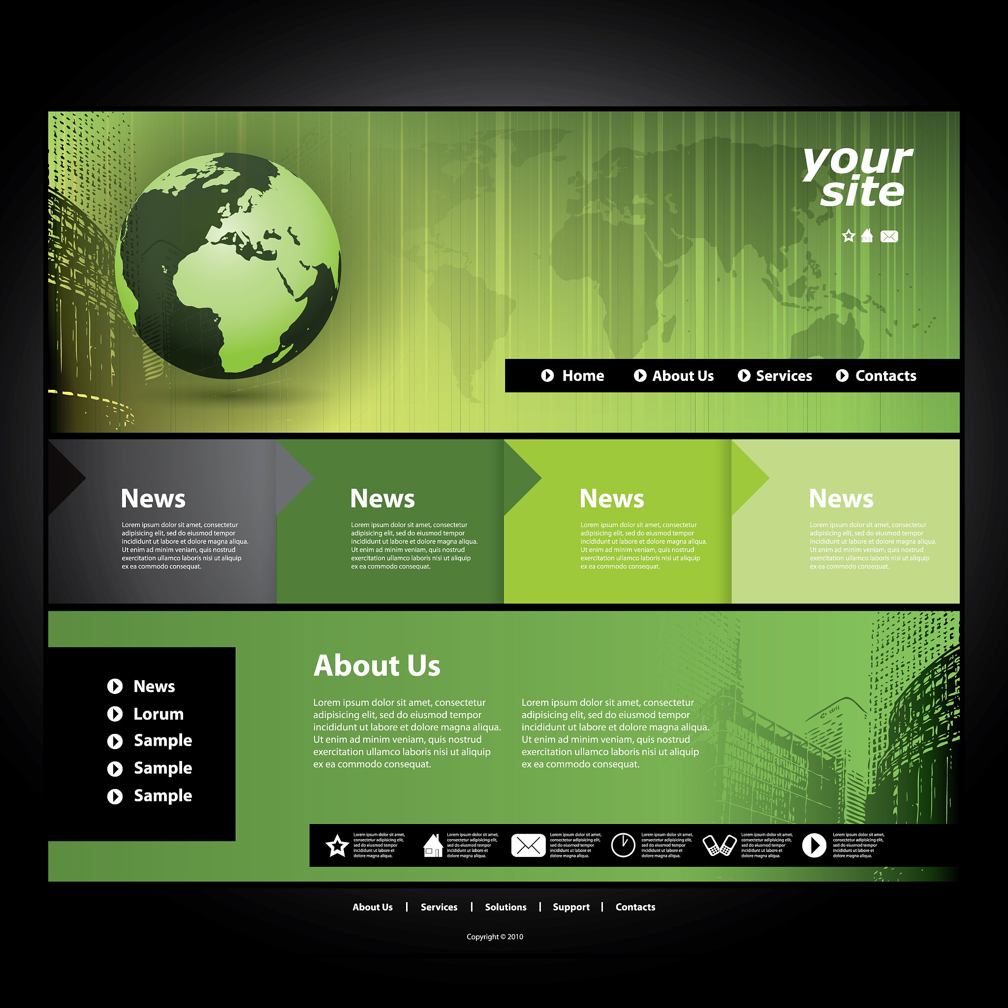 one page business website template