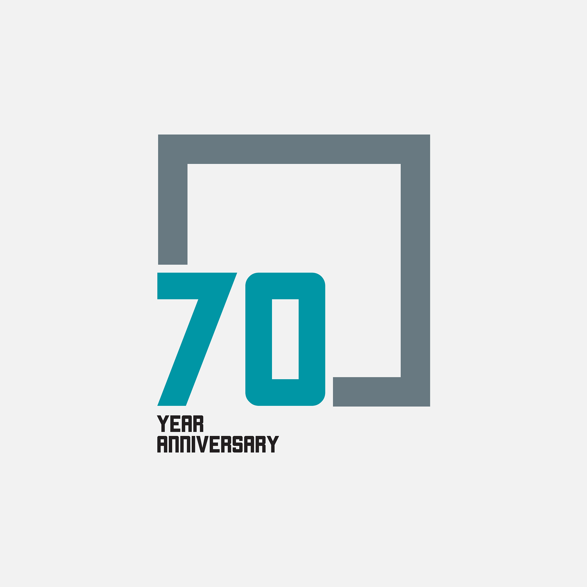 70 year anniversary square template design