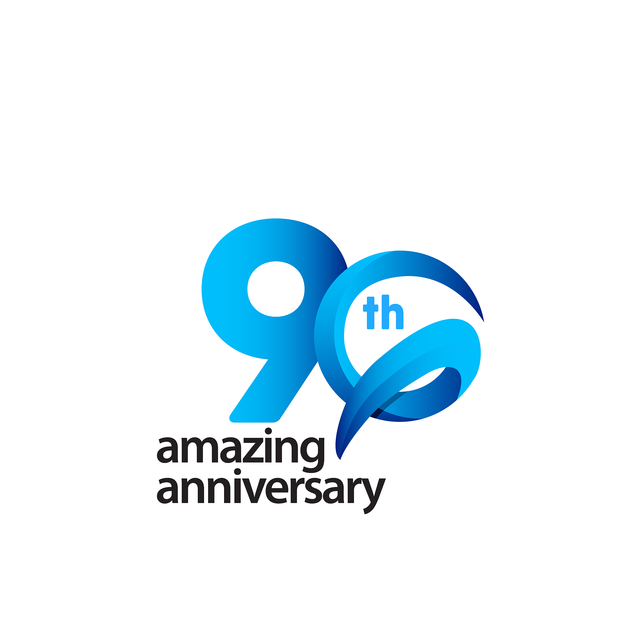 90 years amazing anniversary celebration vector template design 