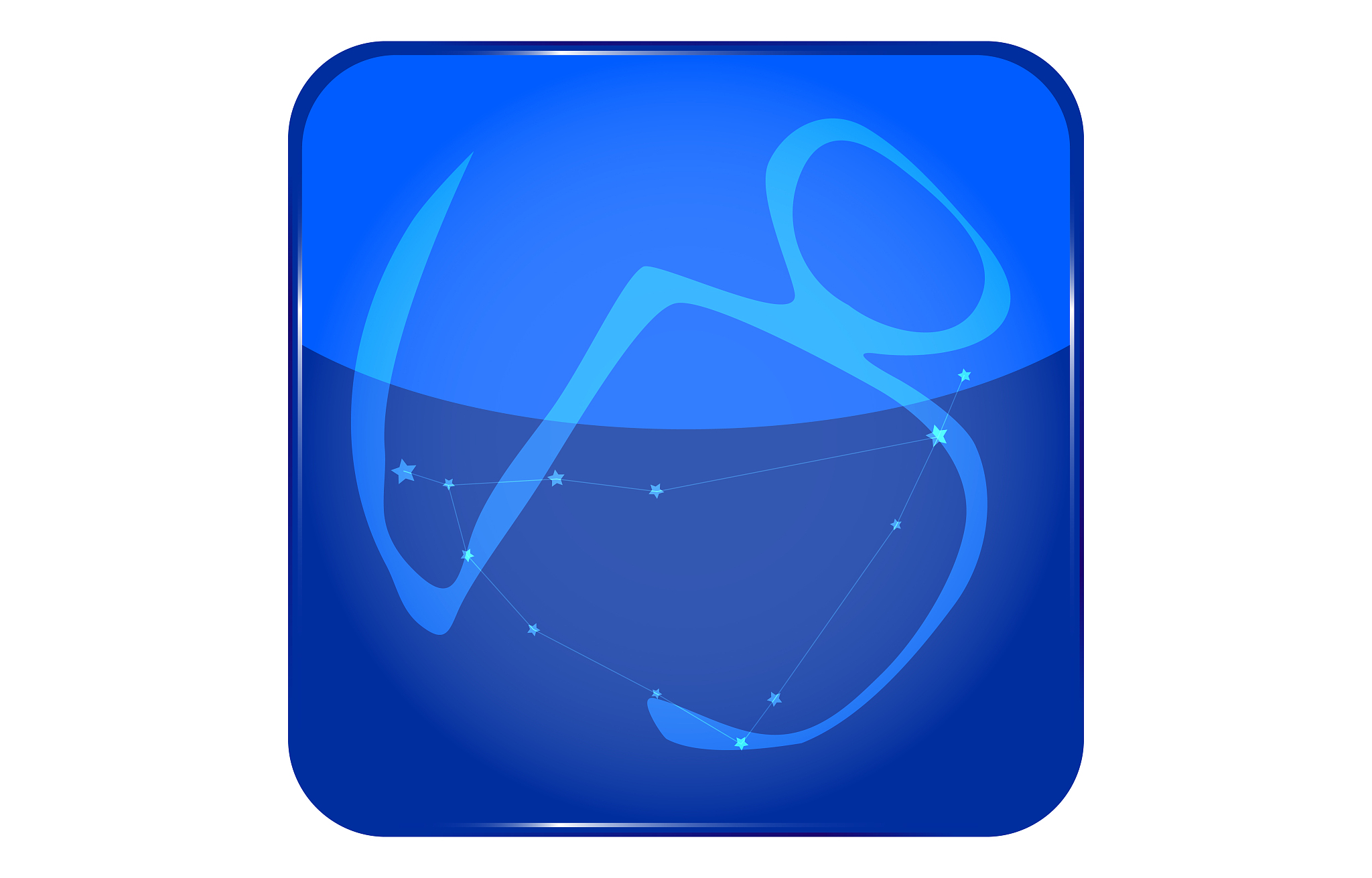 12 constellation blue icons: vector illustration: capricorn
