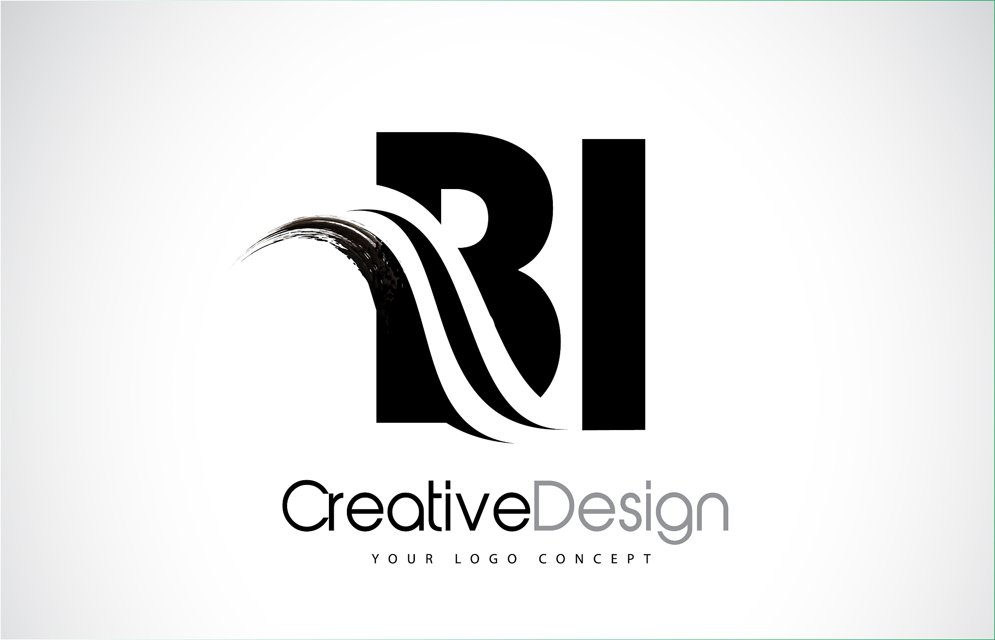 bi b i creative brush black letters design with