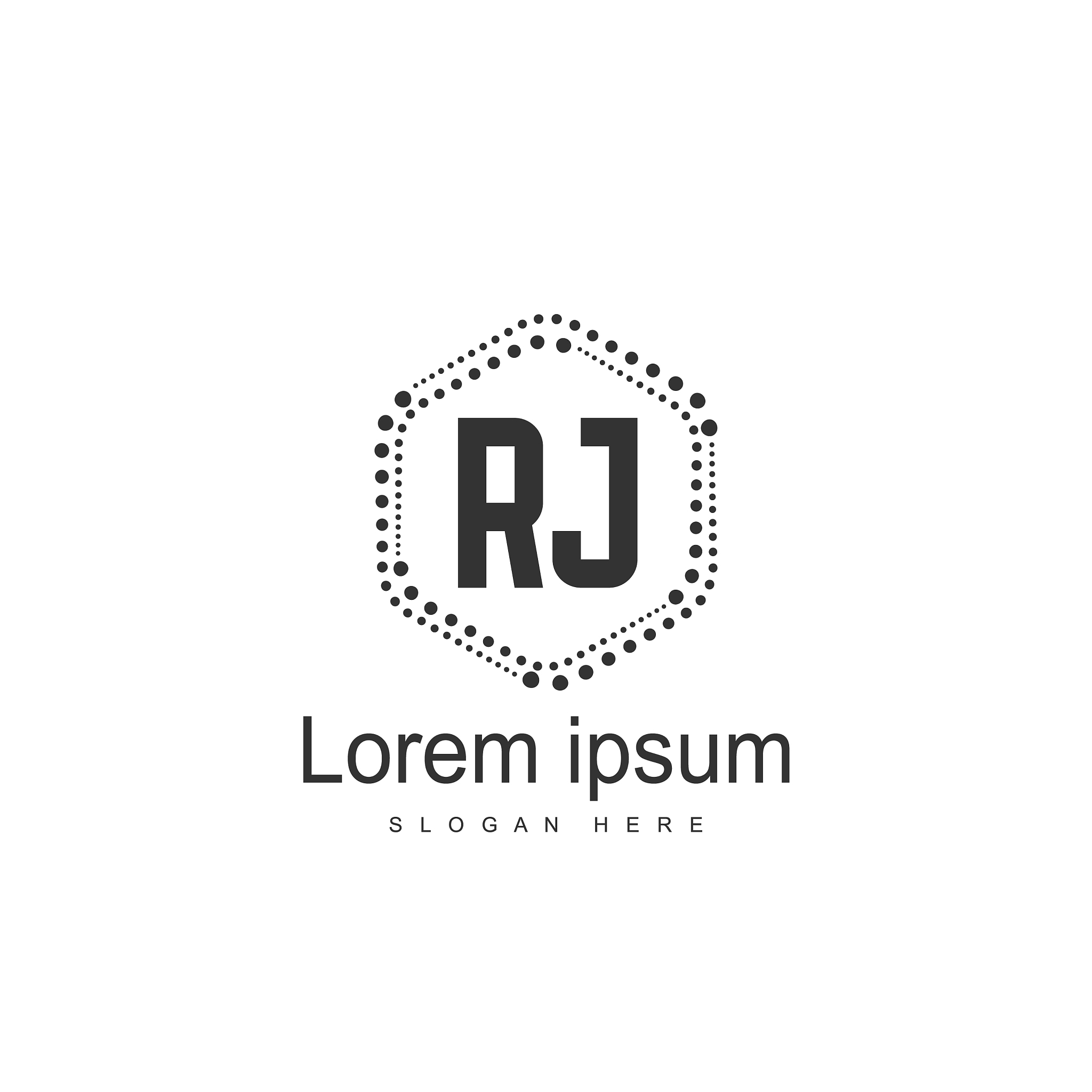 rj logo template design initial letter logo design