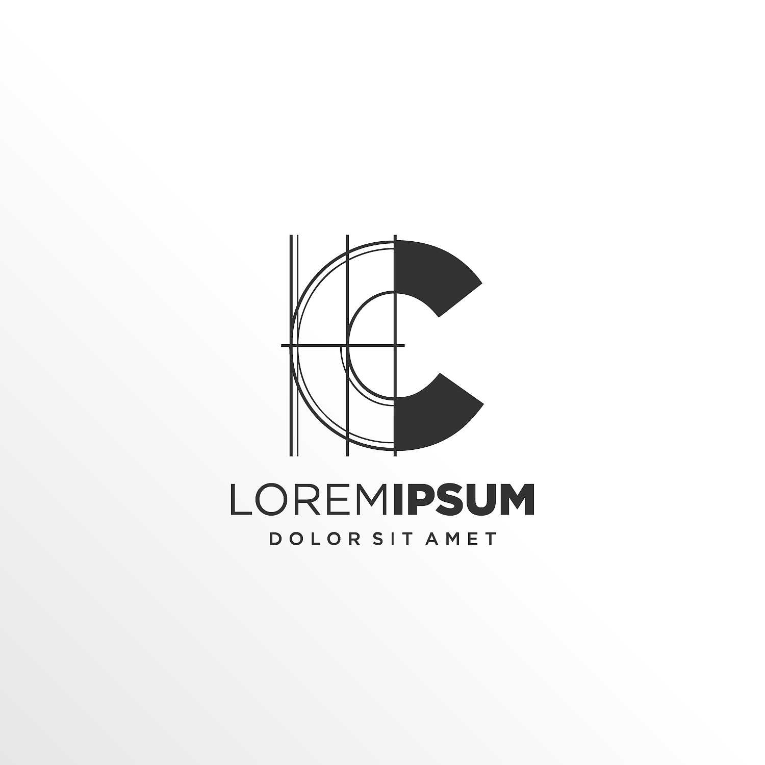 letter c logo design with architecture element