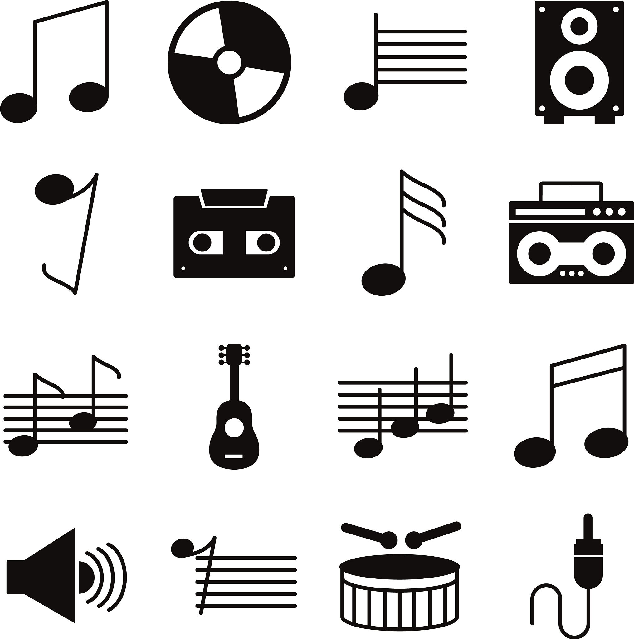 bundle music set icons