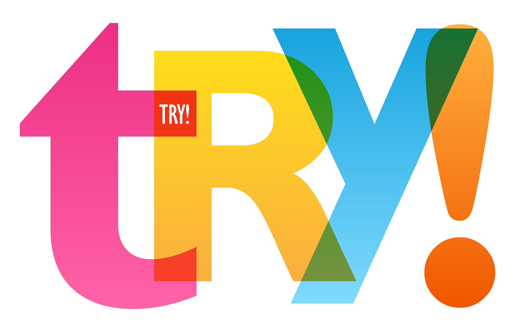 try! colorful typography banner