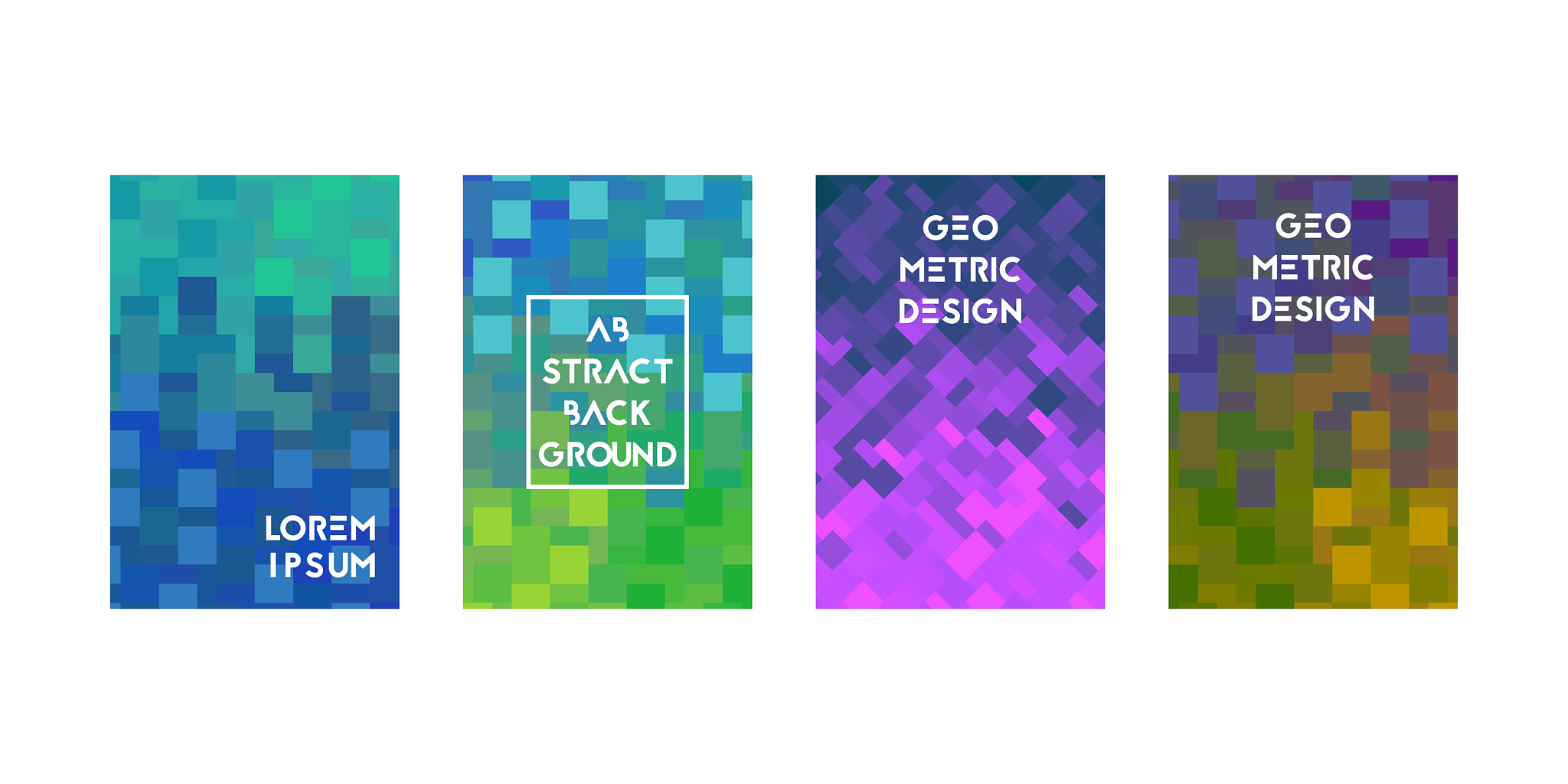 cards set with pixel modern texture