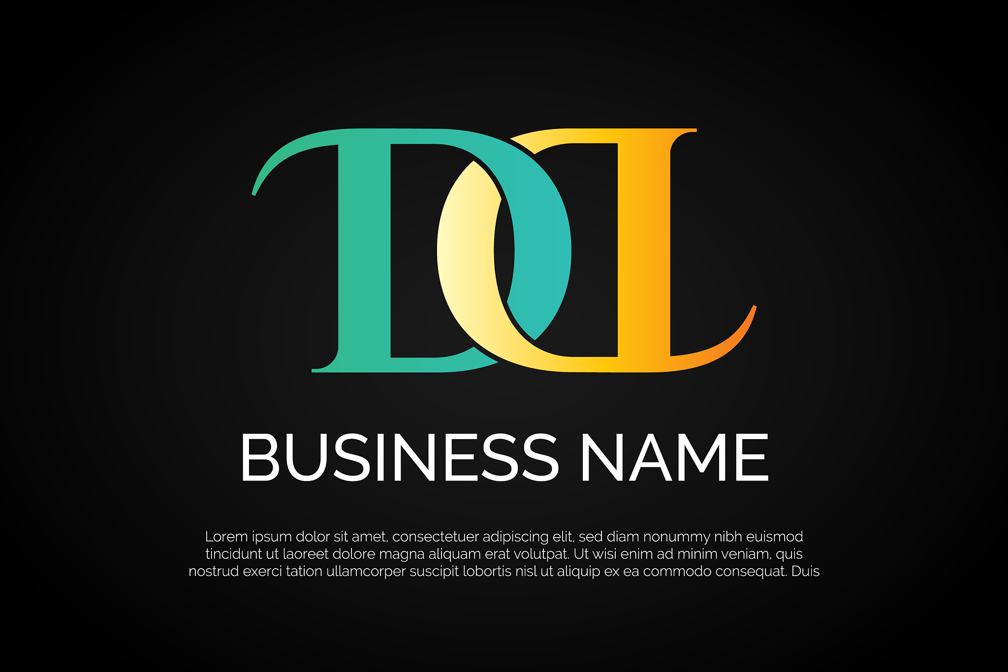 d monogram logo template