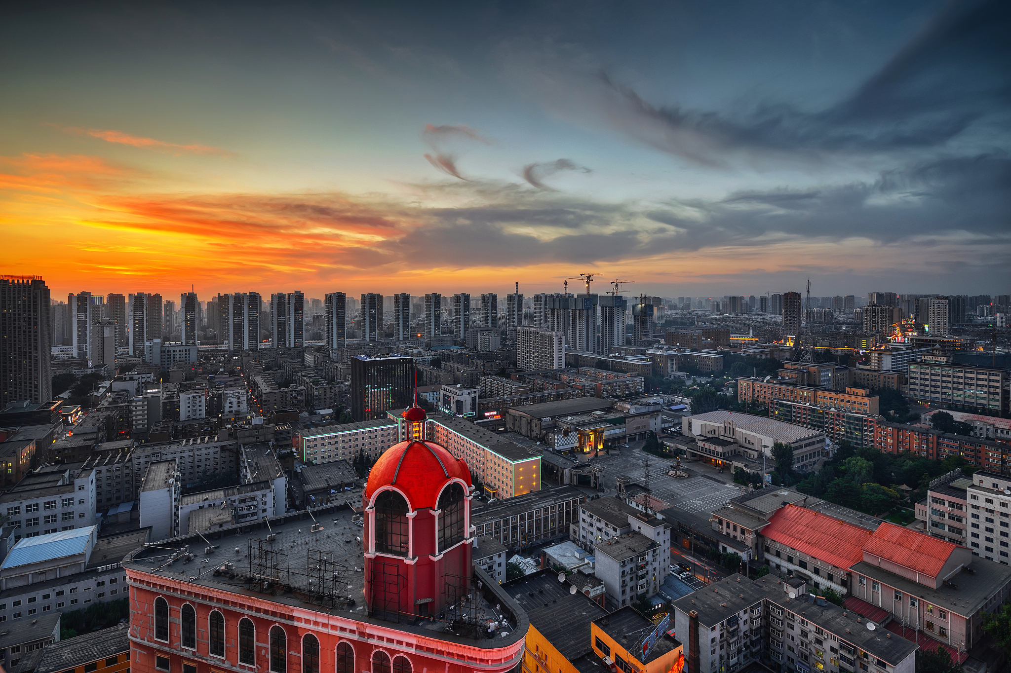 <strong>沈阳</strong>,都市风景,夜晚,建筑外部,长时间曝光,都市风光,摩天大楼,无人