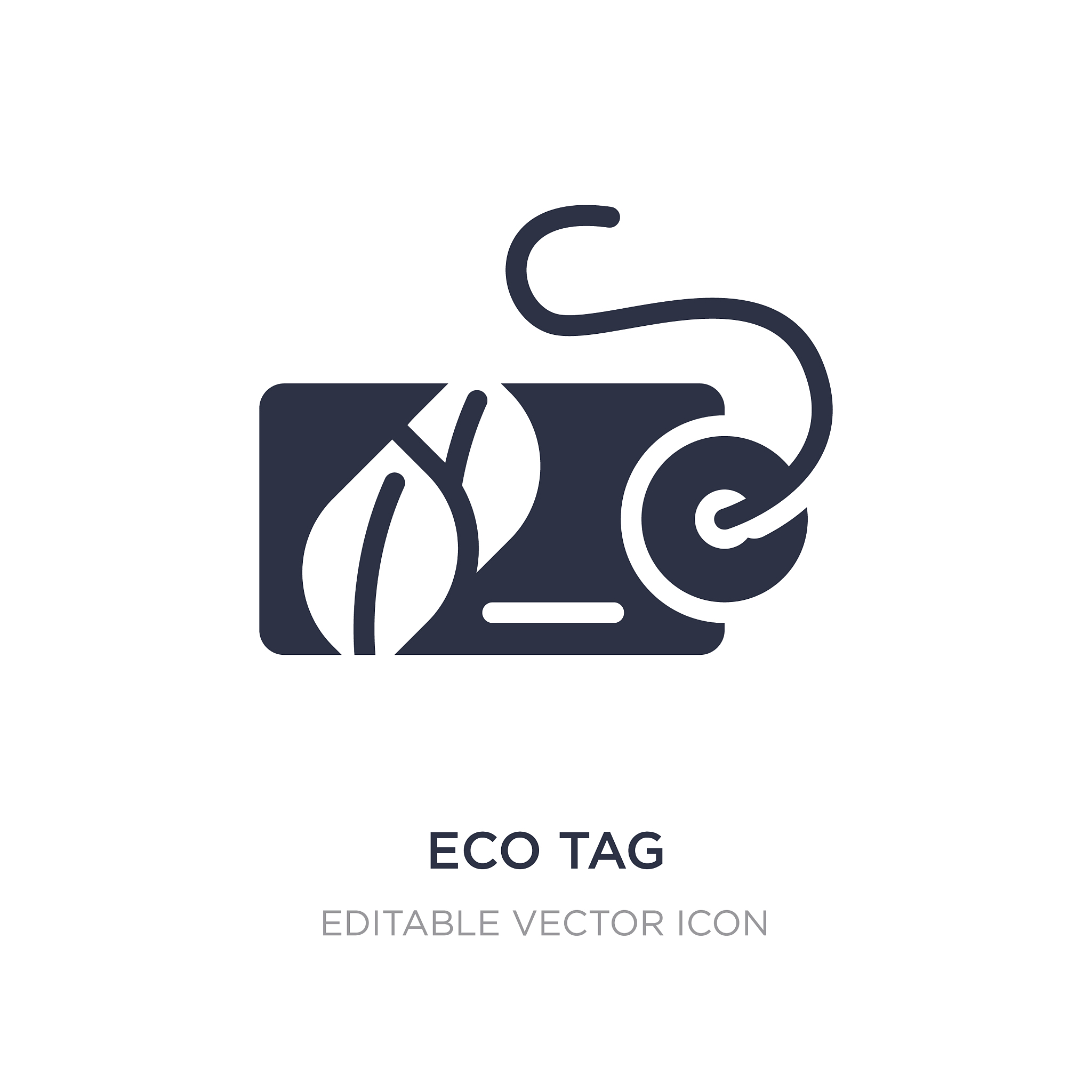 eco tag icon on white background simple element