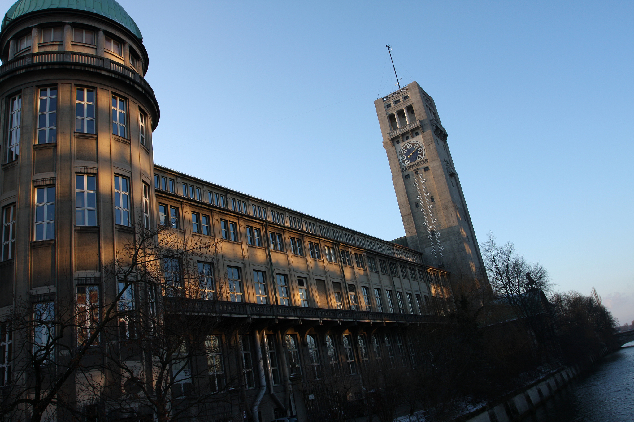 german museum view at sunset sky view