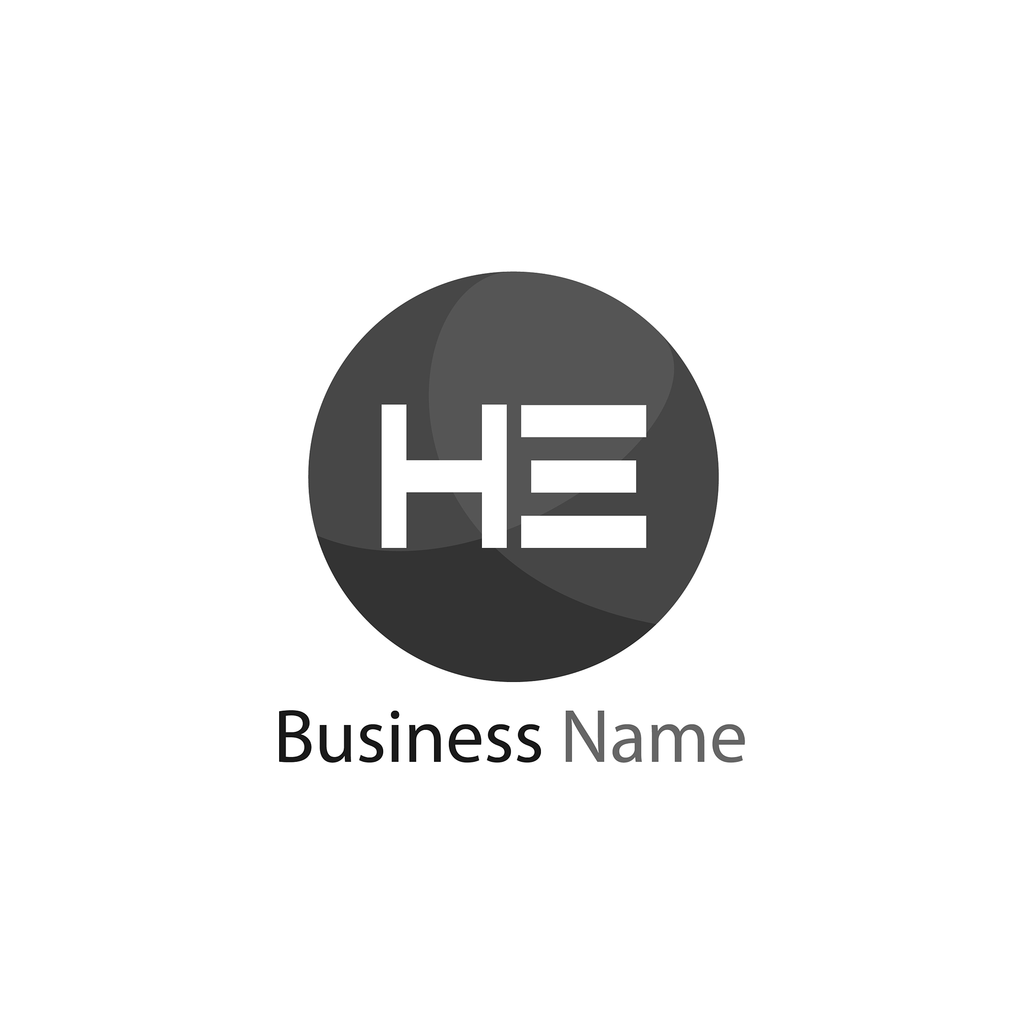 initial he letter logo design