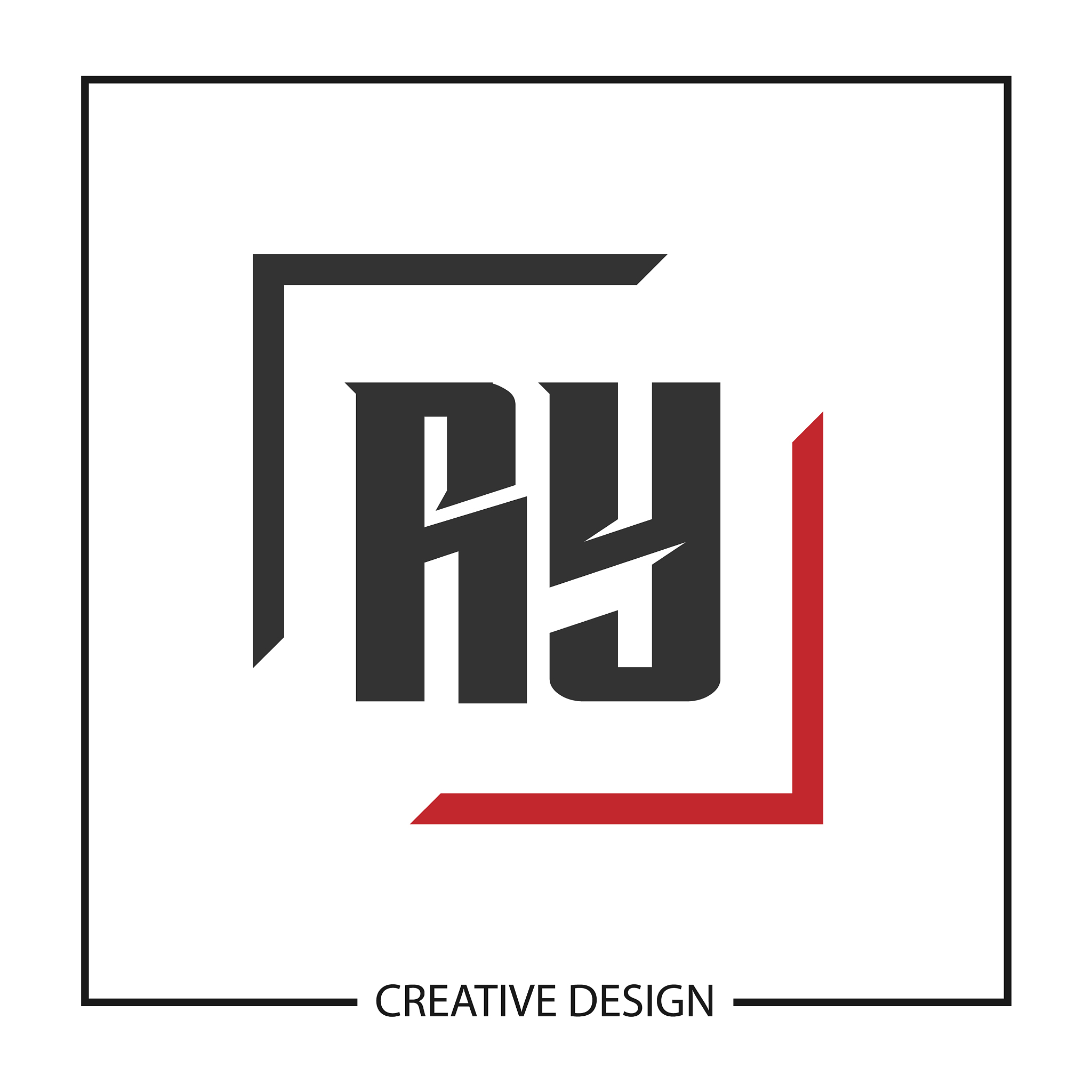 initial letter ry logo template design