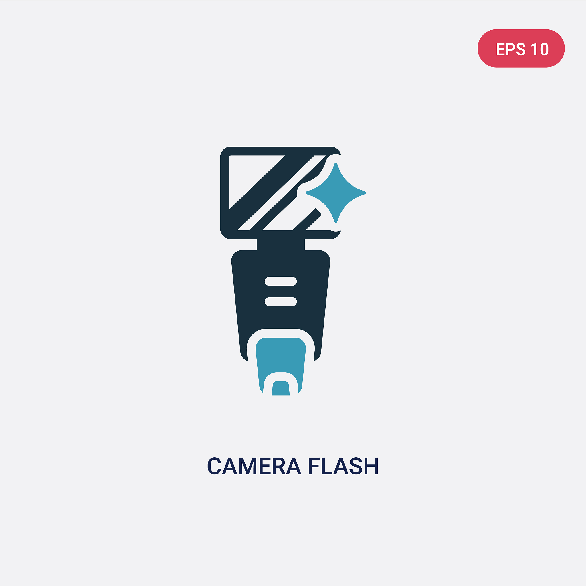 two color camera flash icon from technology