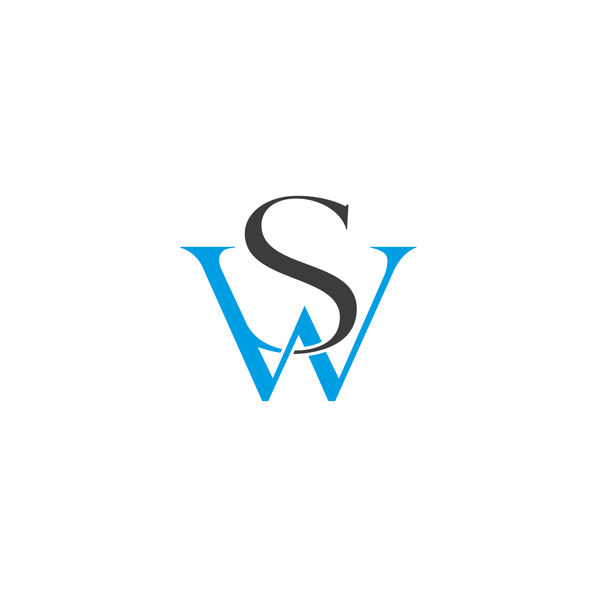 sw letter logo s w letter icon design sw white