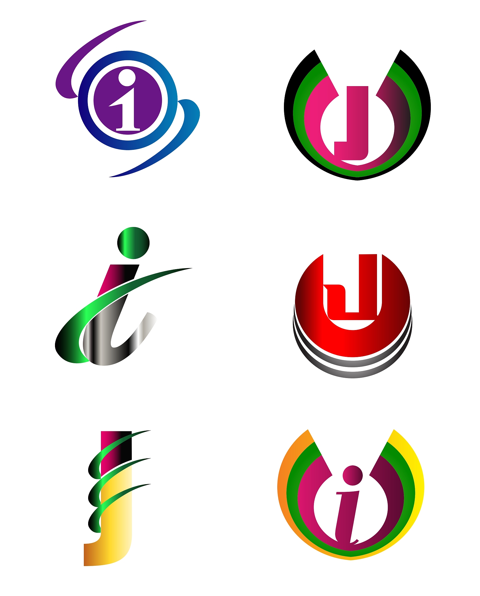 letter j company logo icon template set