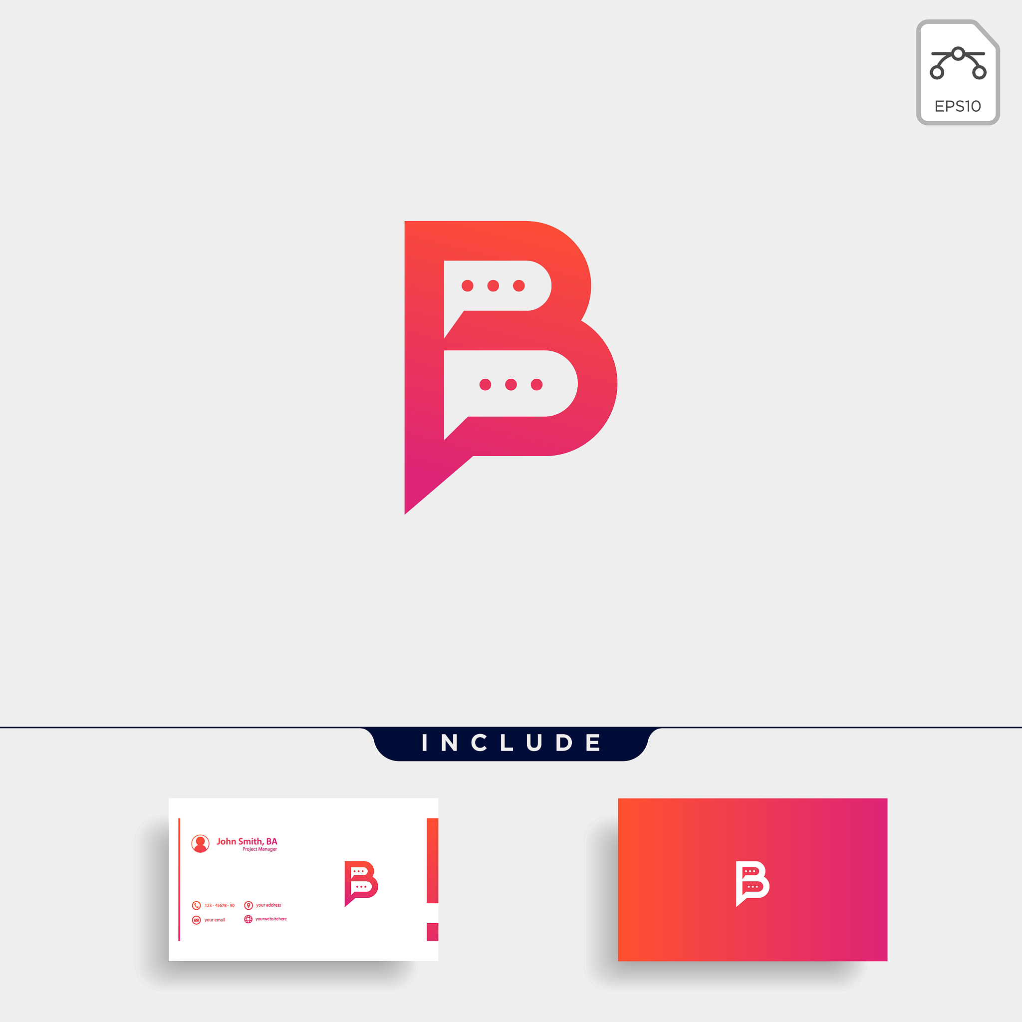 letter b chat talk logo template design
