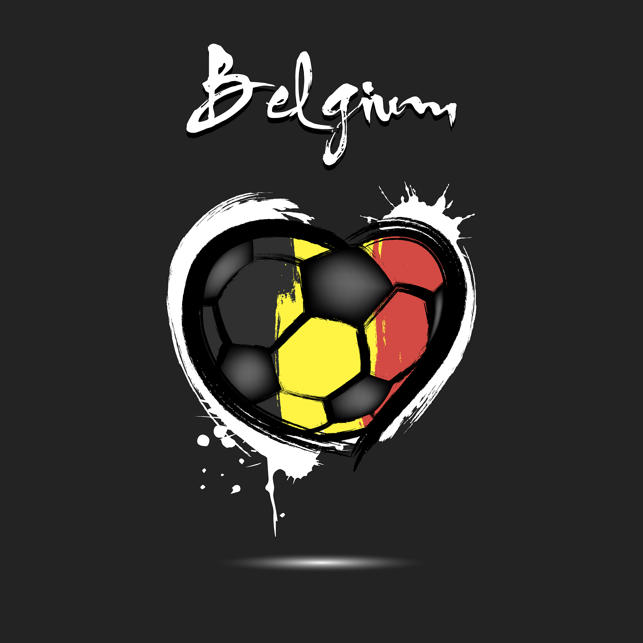 flag of belgium in the form of a heart