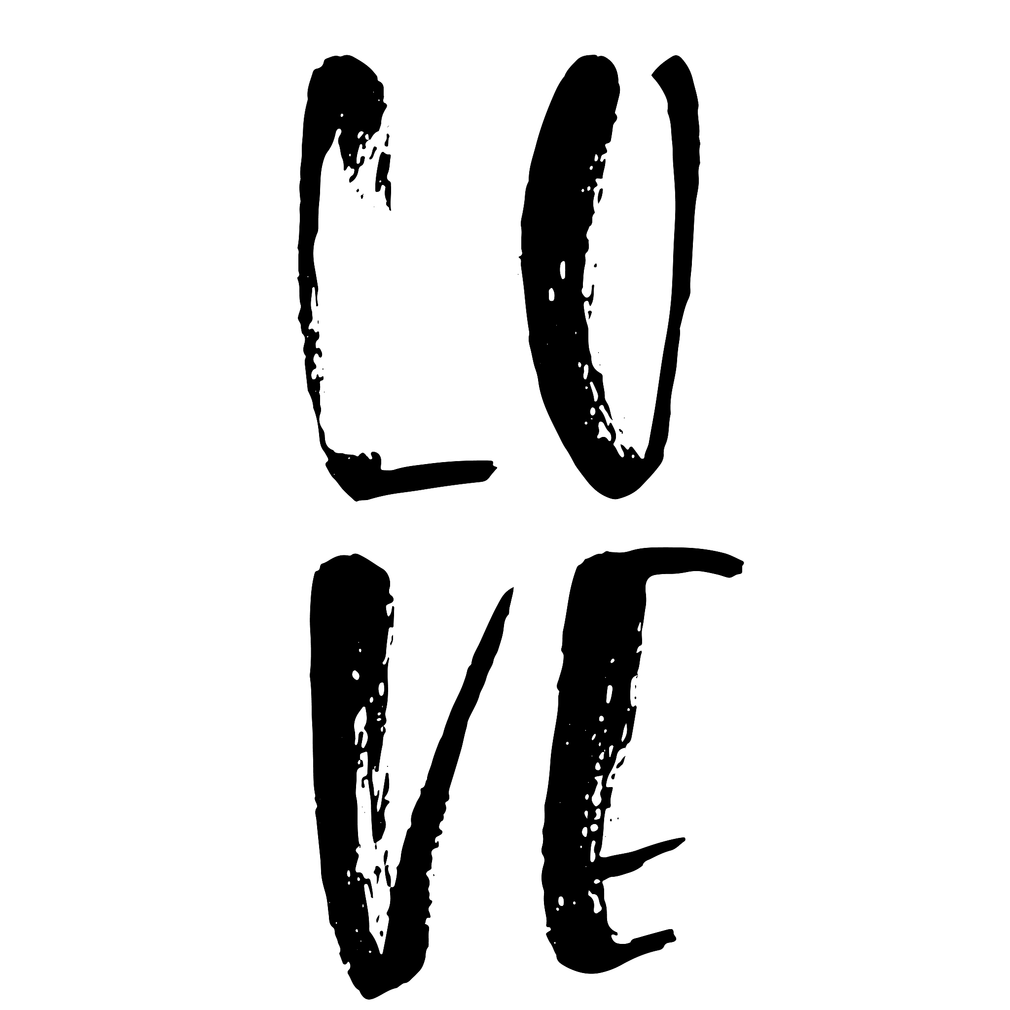 love ink hand drawn lettering modern dry brush