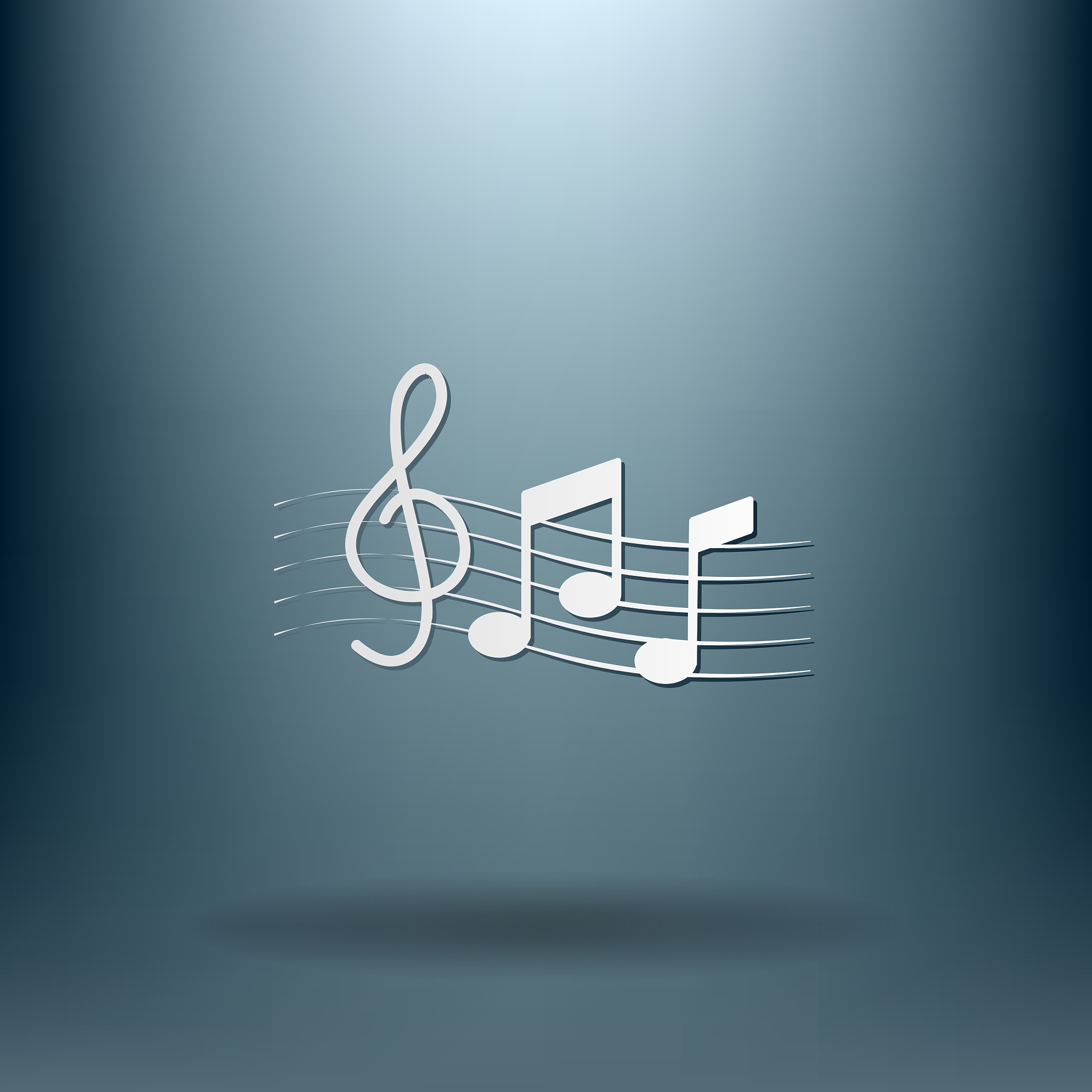 musical notes and treble clef