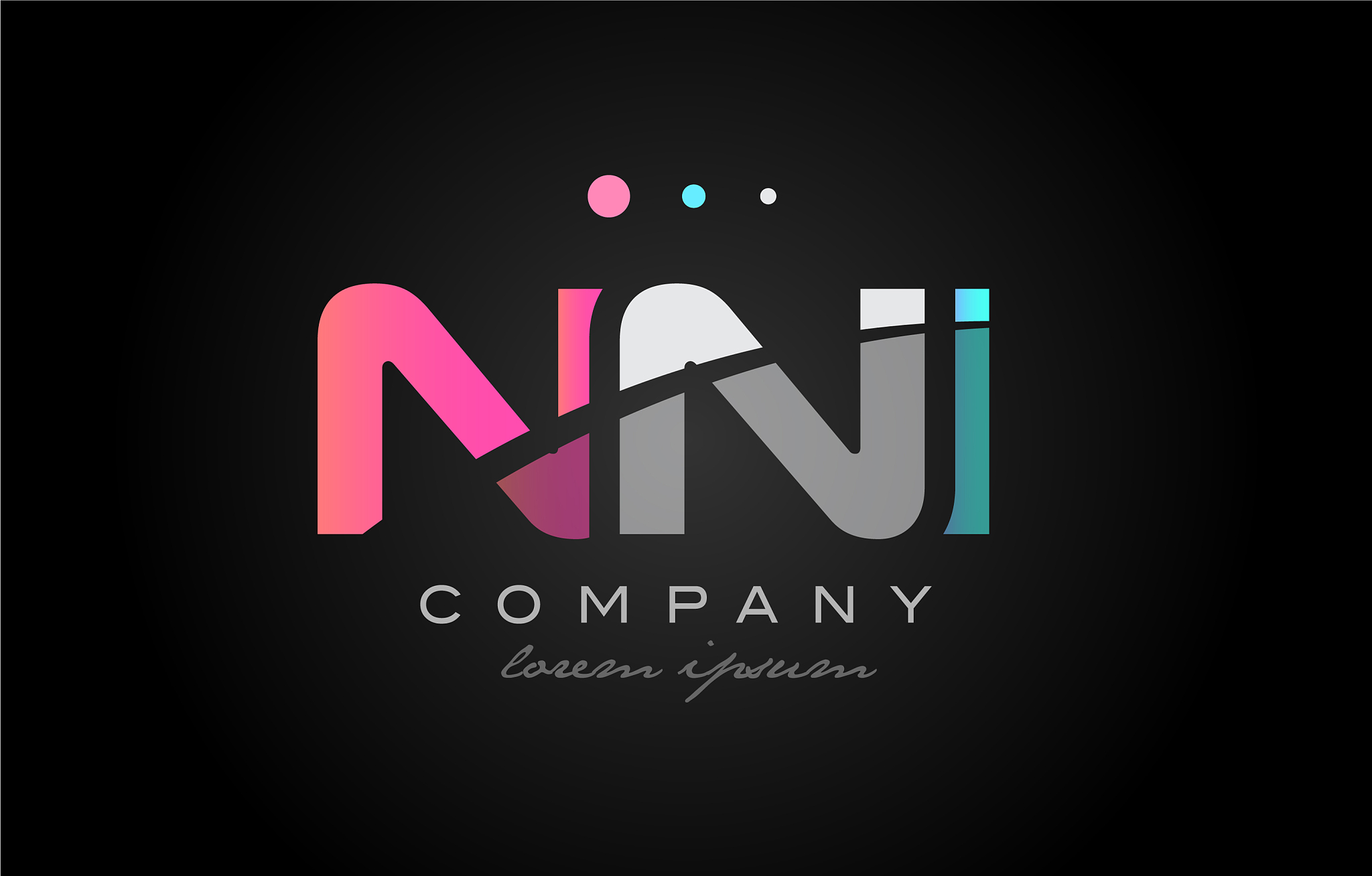 nni n n i three letter logo icon design