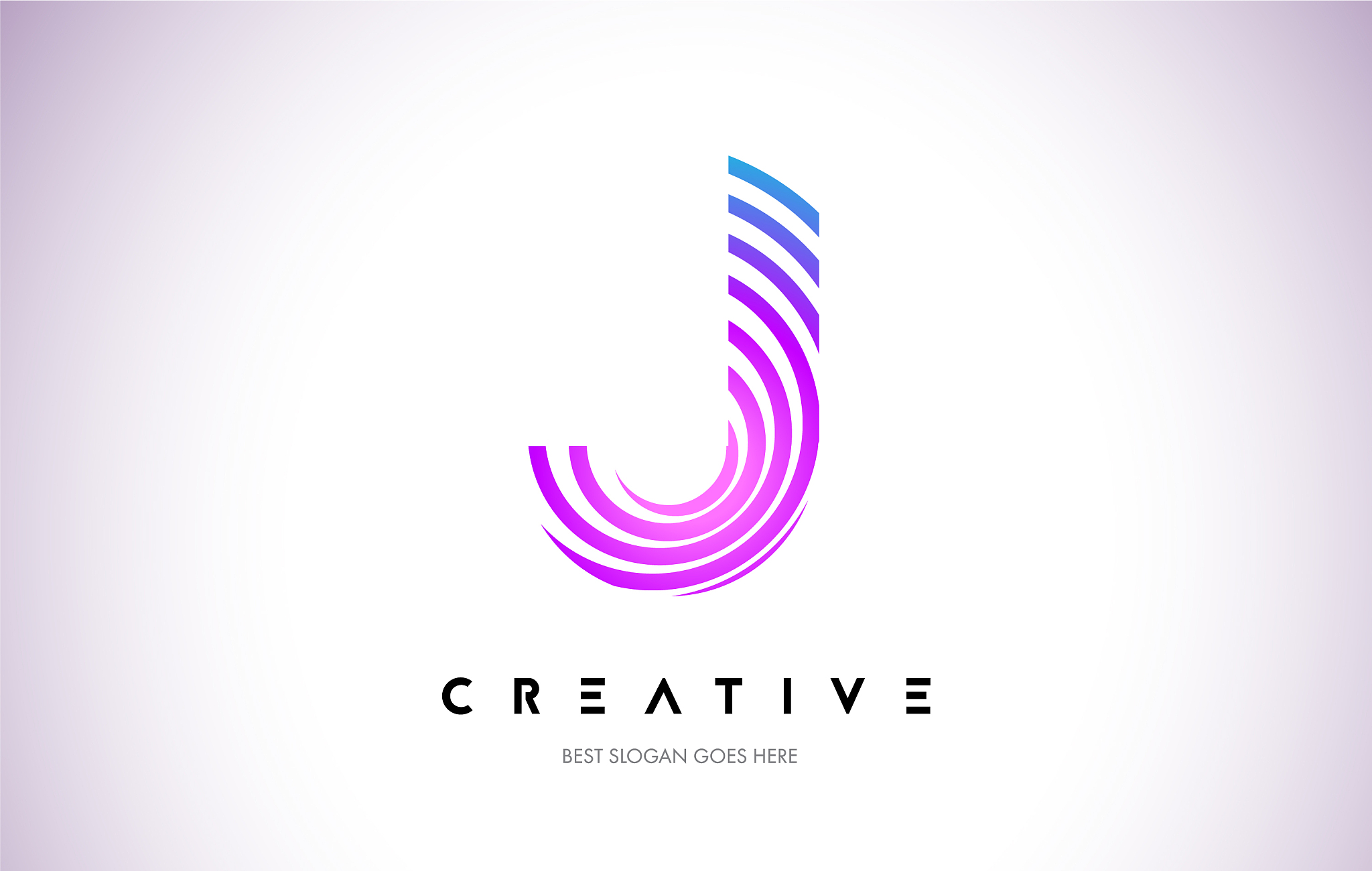 j lines warp logo design letter icon made with