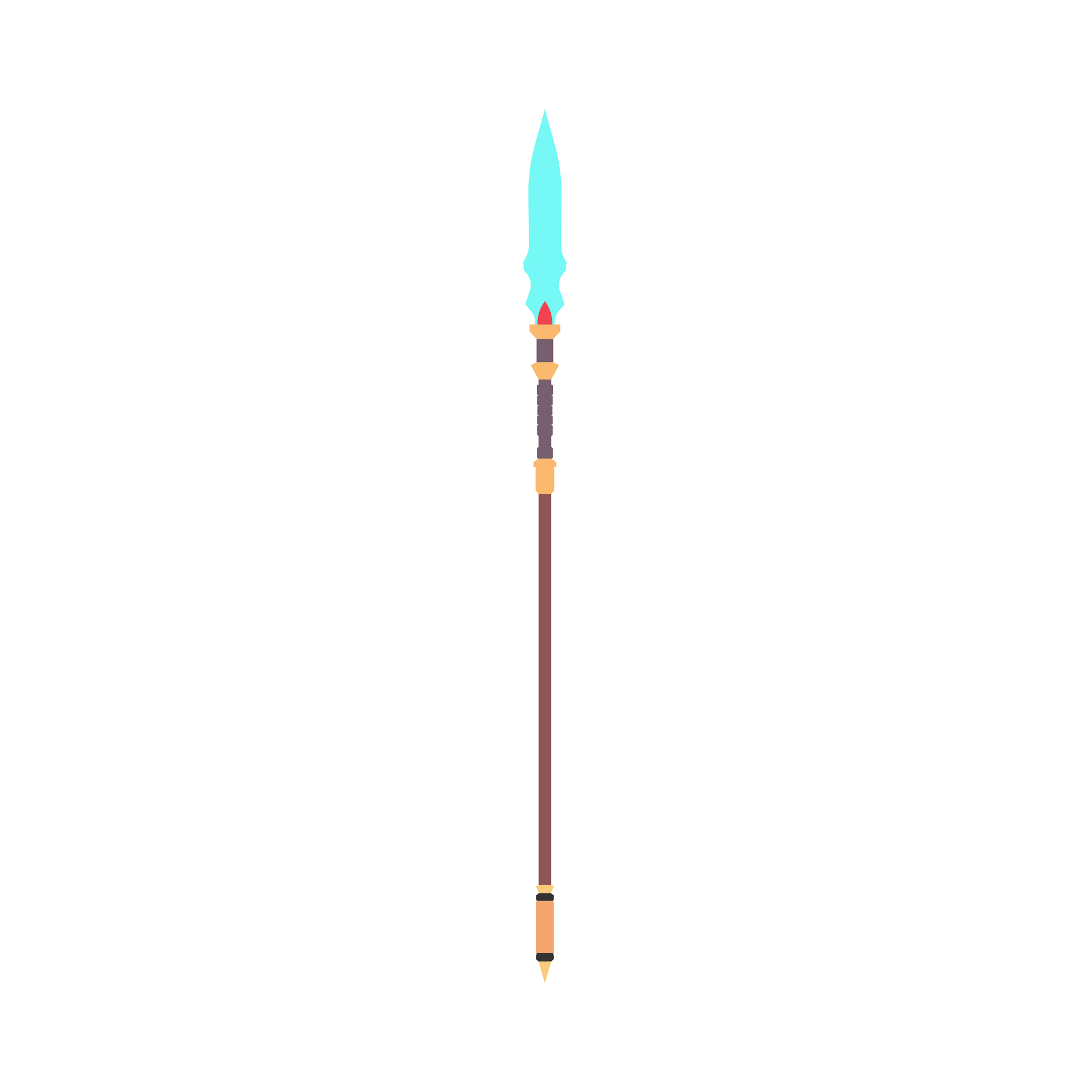 spear fantasy flat cartoon game equipment weapon