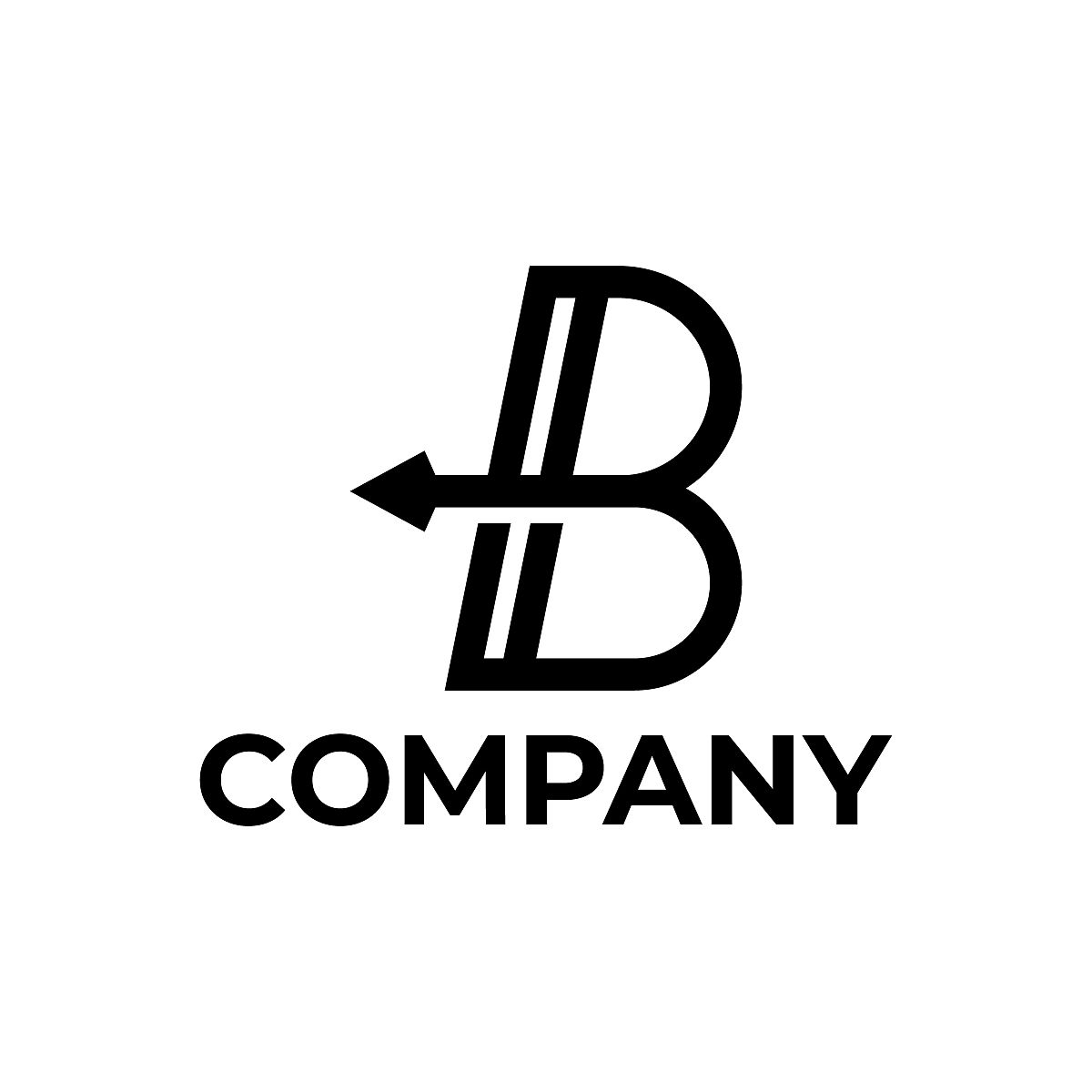 字母<strong>b</strong>带箭头的标志设计