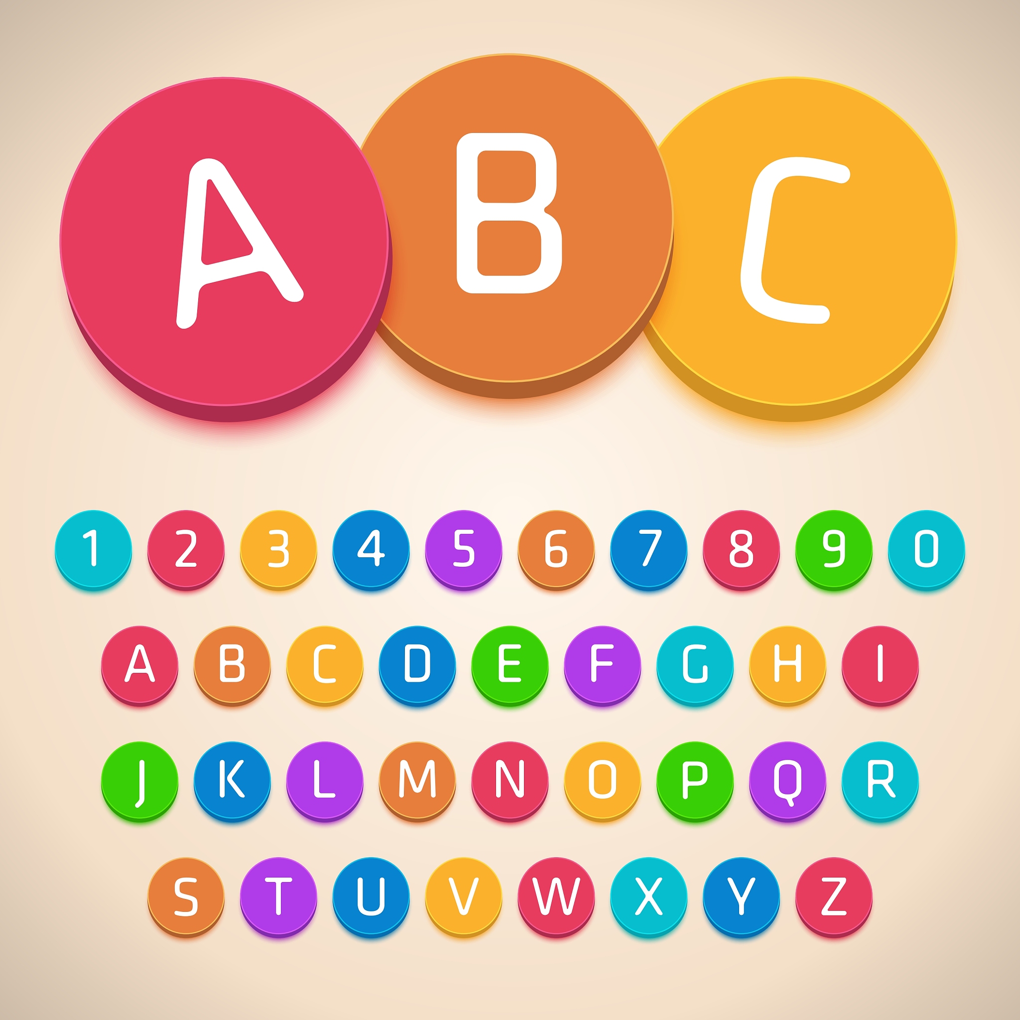 3d colorful alphabet