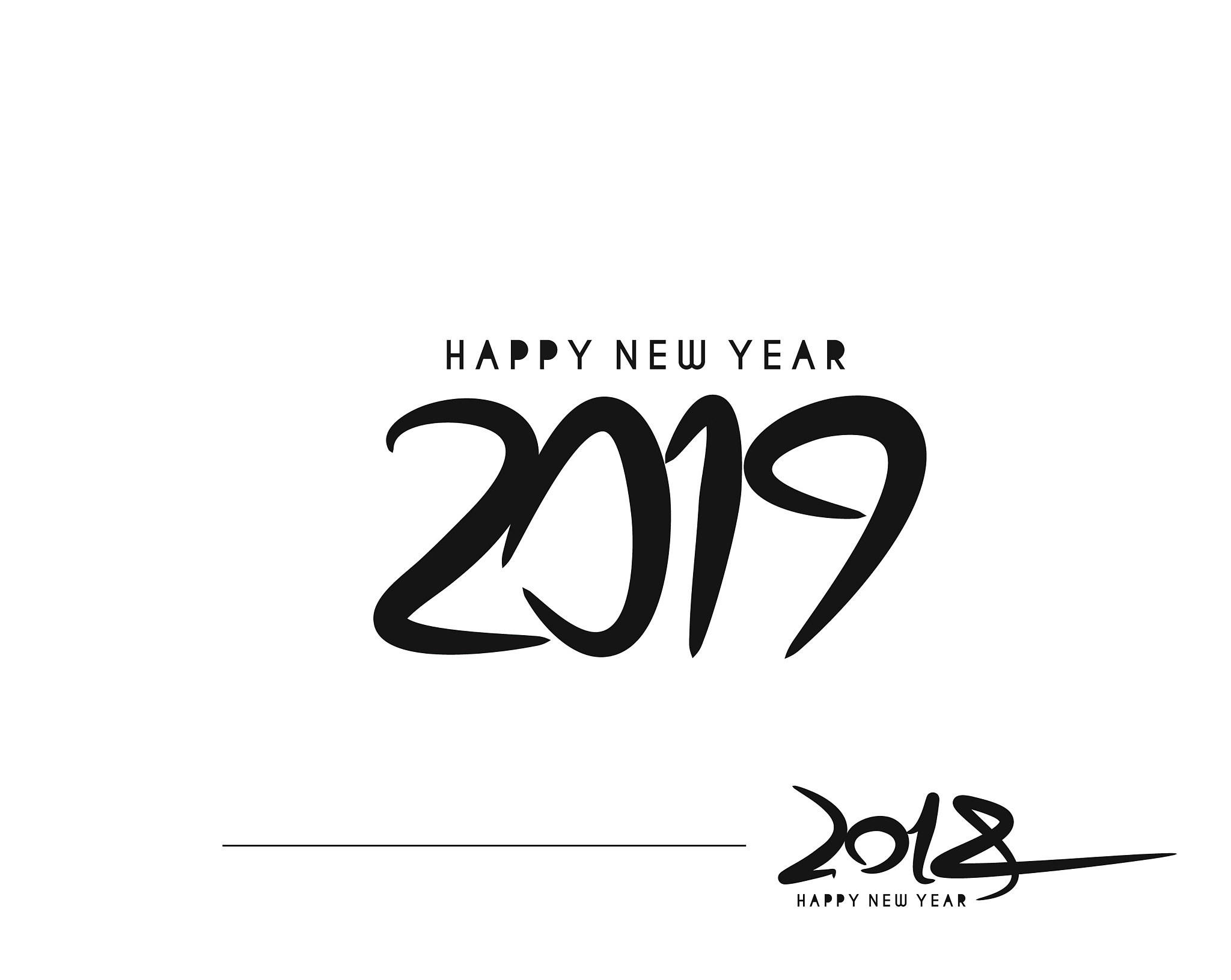 happy new year 2019 text design  patter, vector illustration.