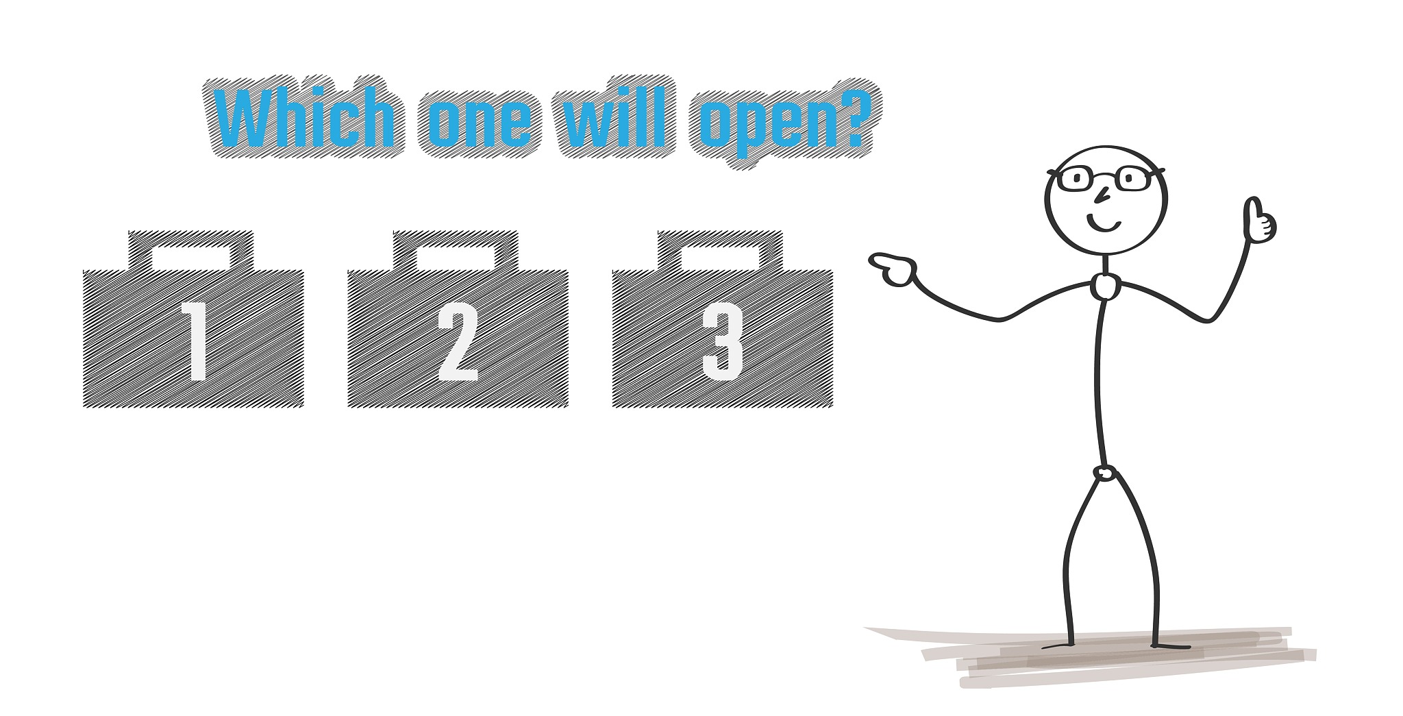 man with three briefcases
