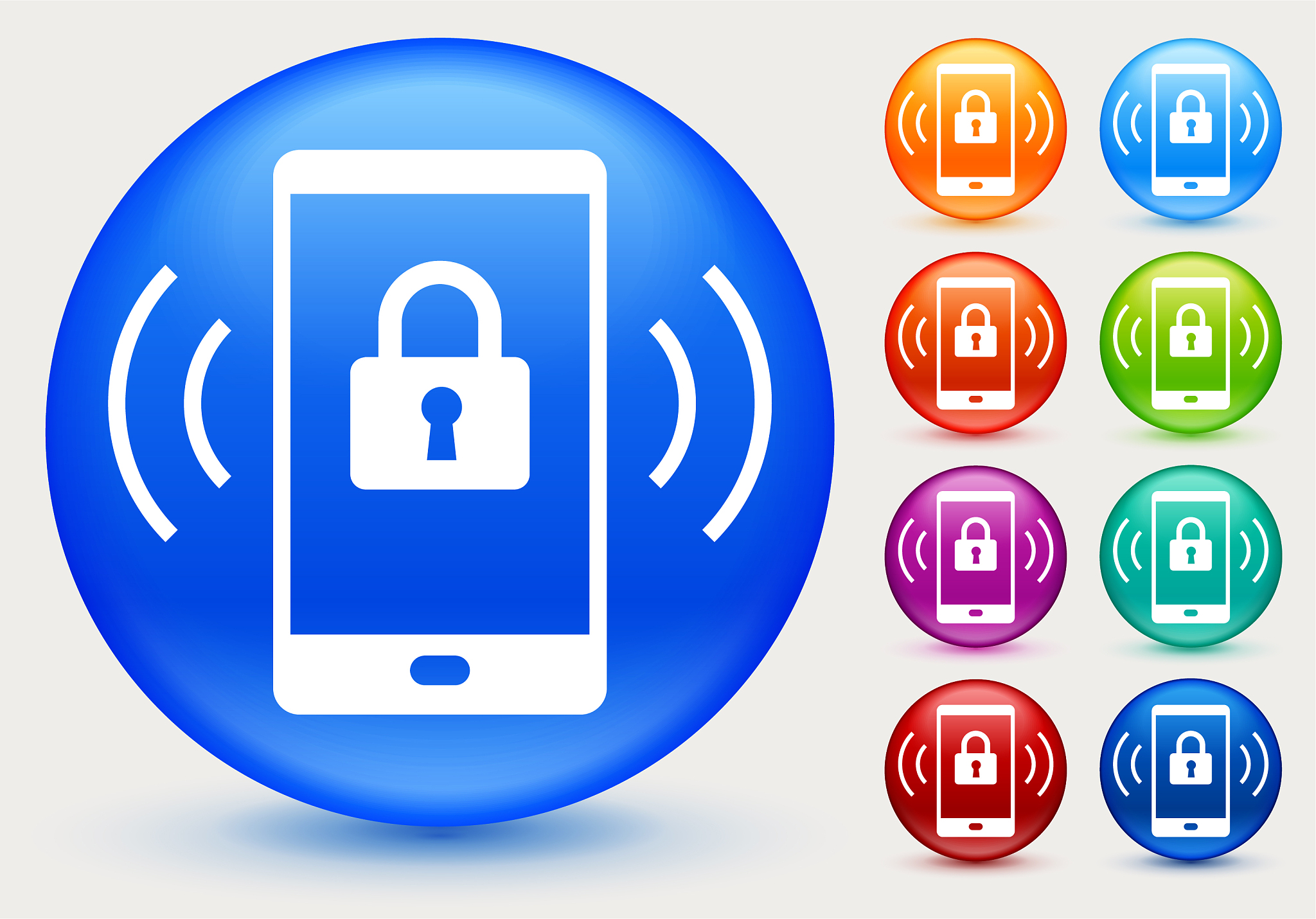 cell phone with lock icon