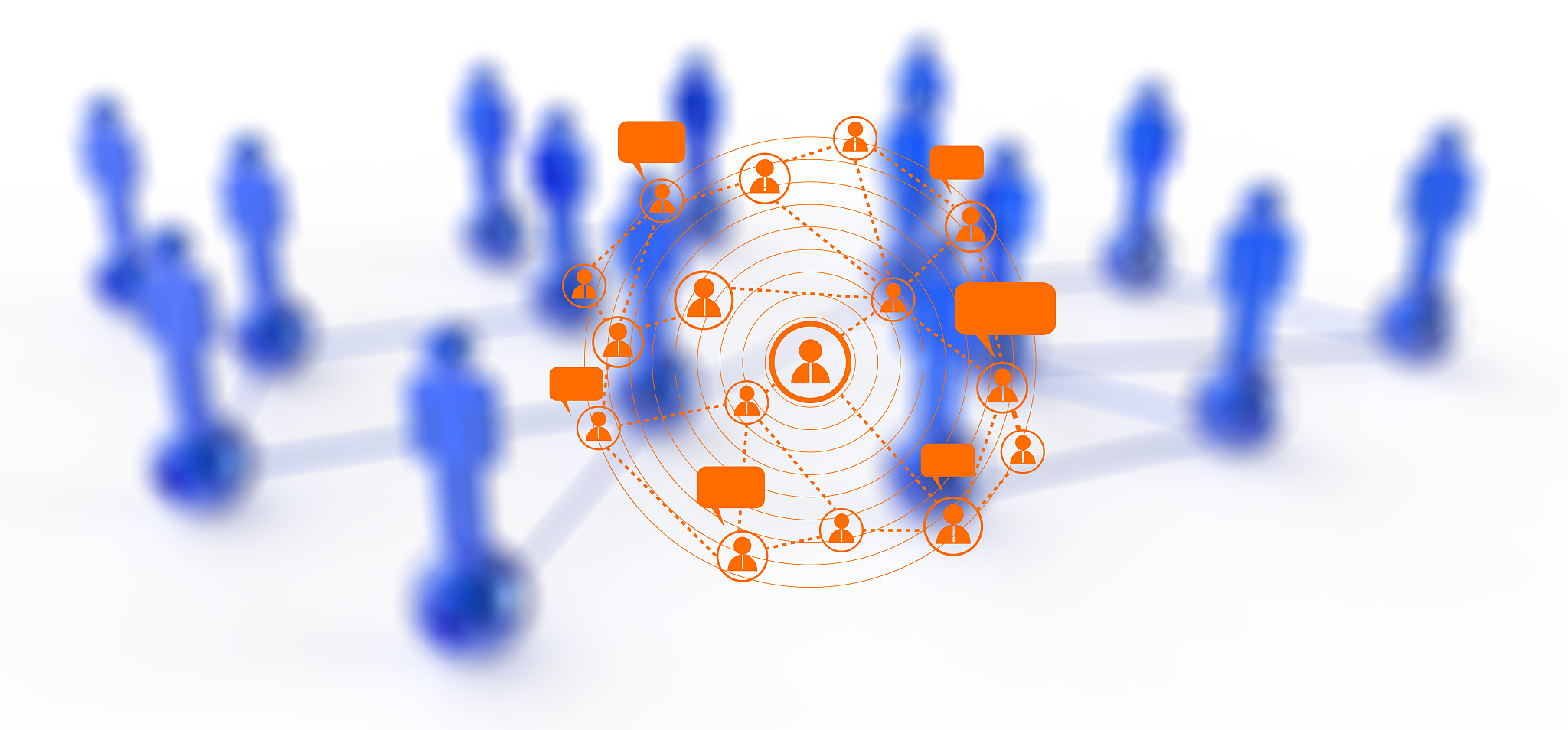 social network symbol and 3d