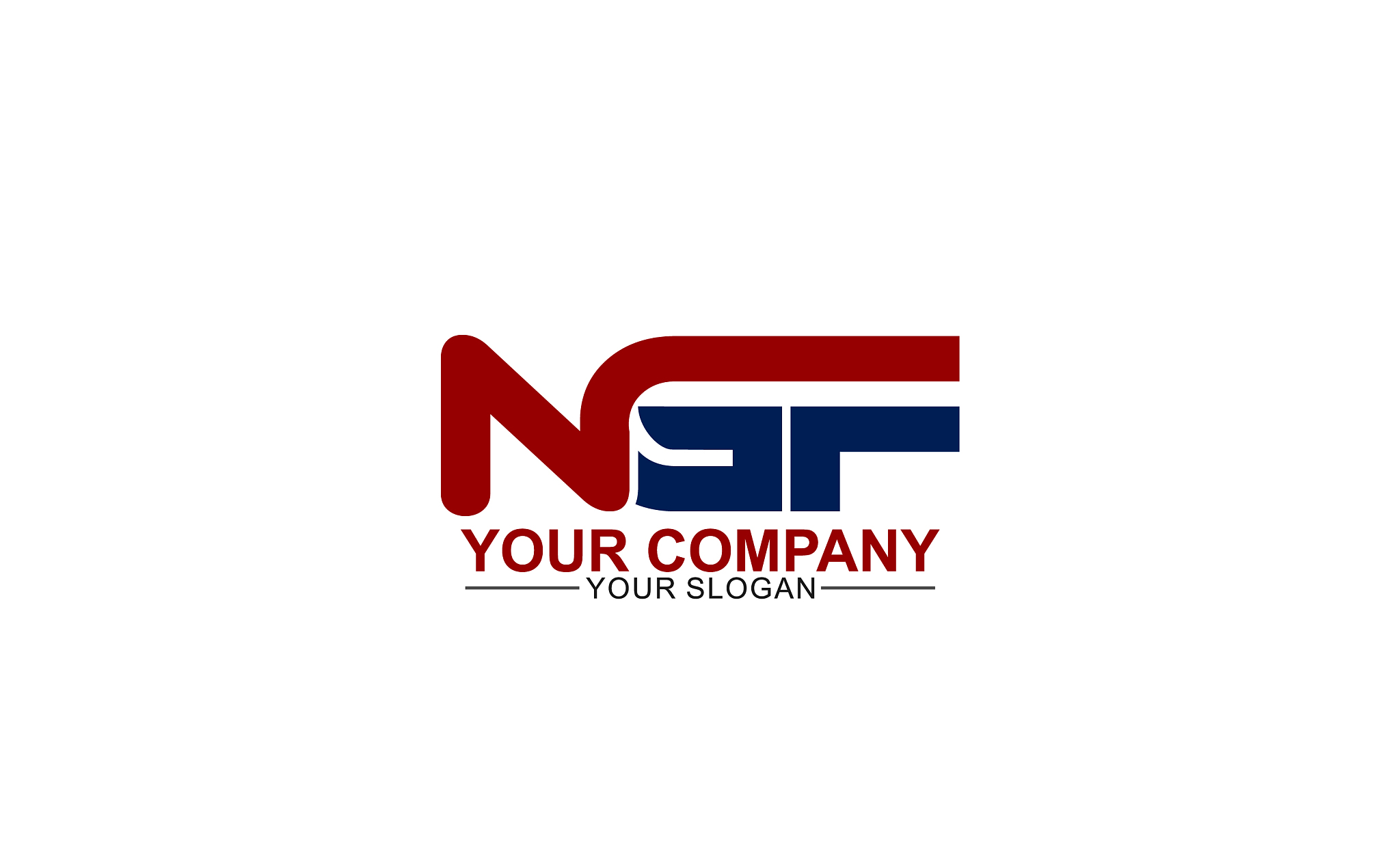 bold initial ngf logo template