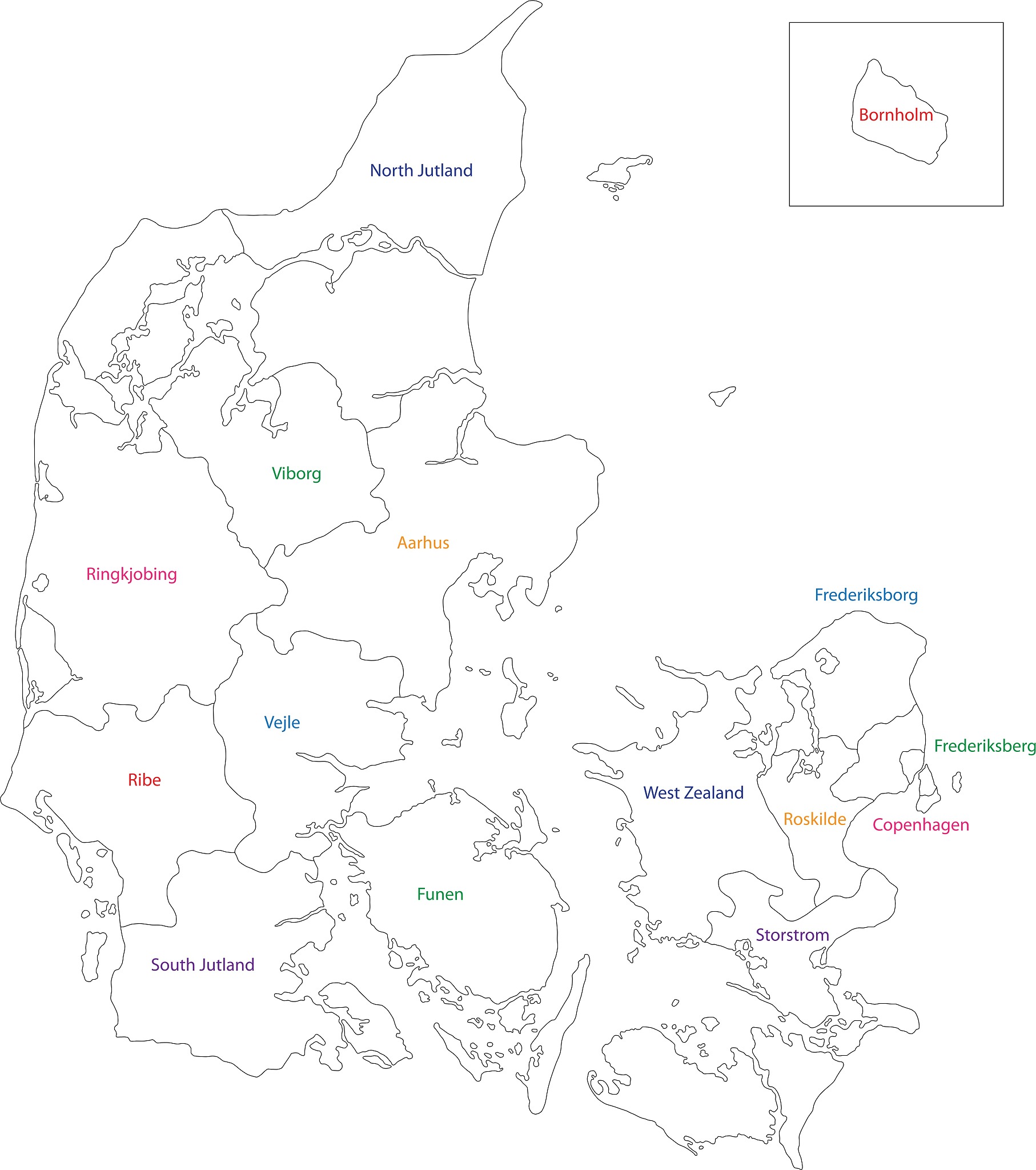 contour denmark map