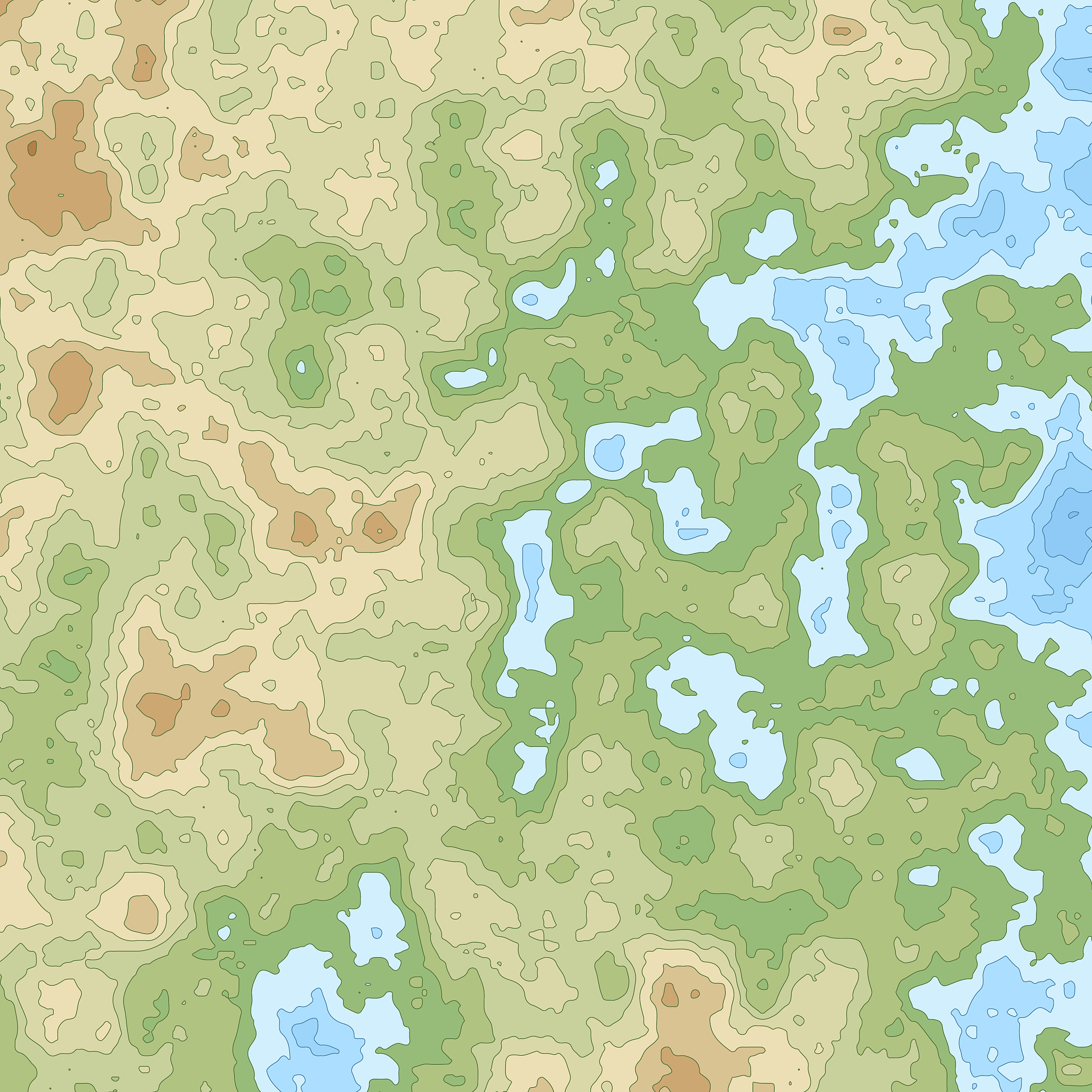 simple topographic map height lines square