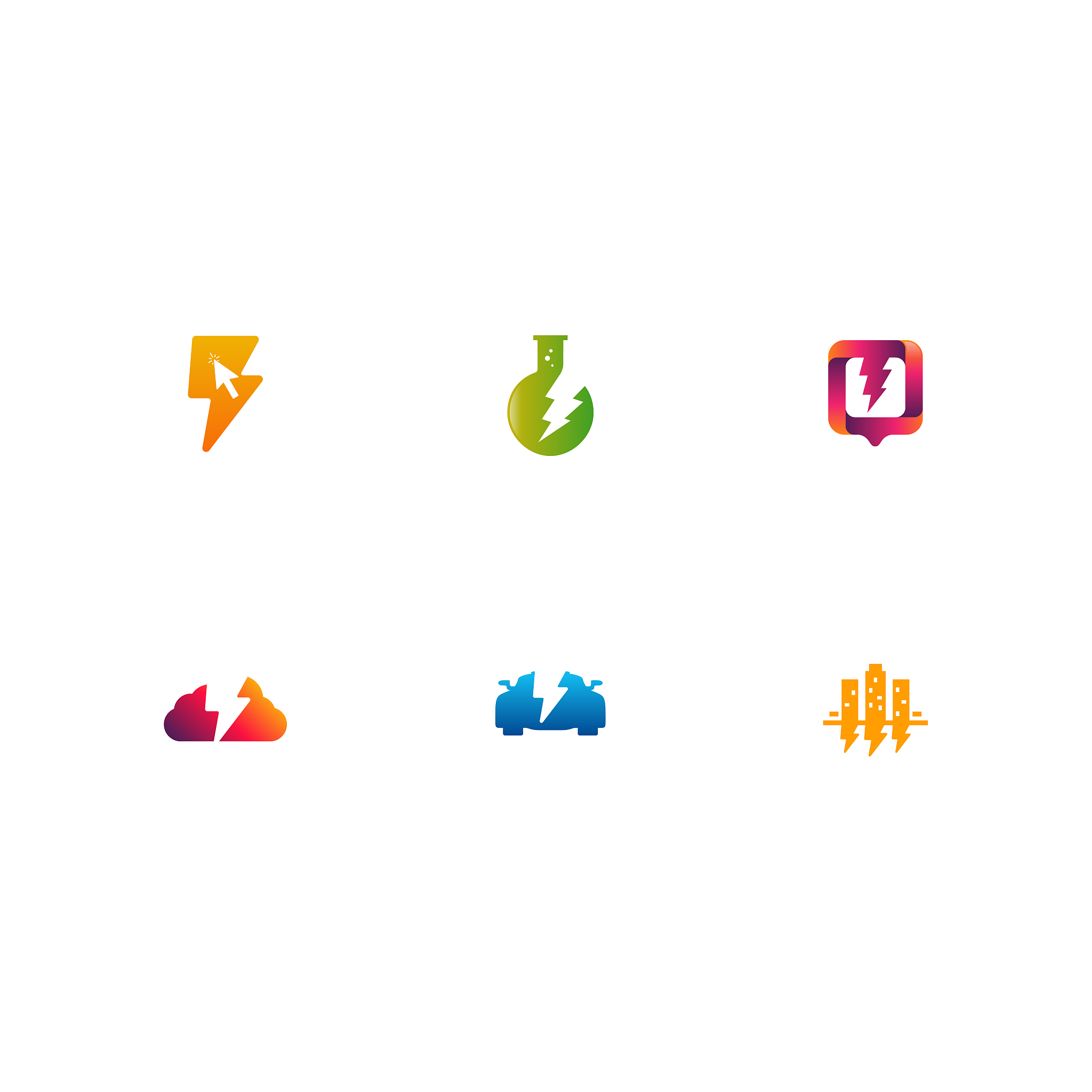 modern lightning thunder logo designs, electricity logo template