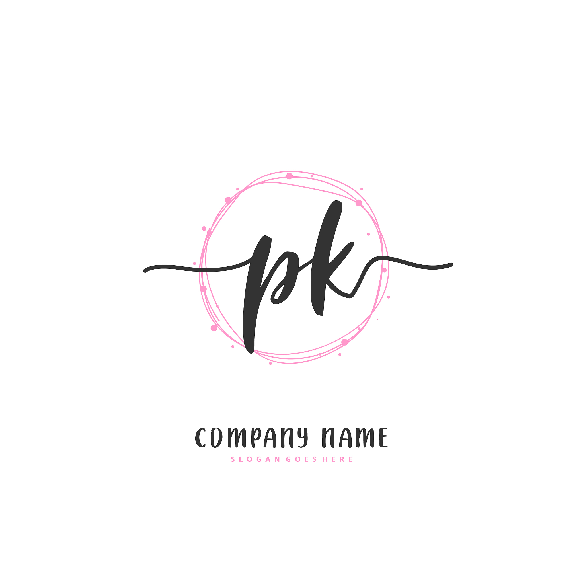 p k pk initial handwriting and signature logo