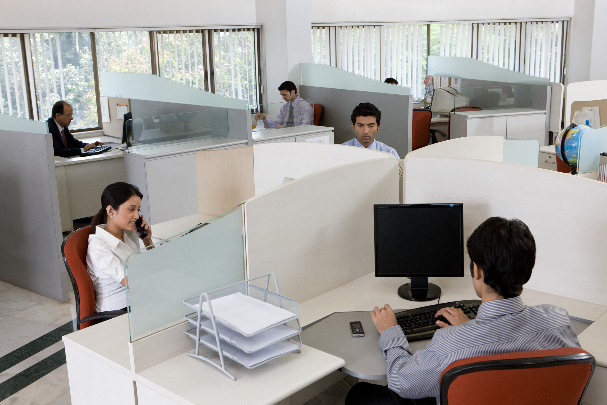 businesspeople working in office
